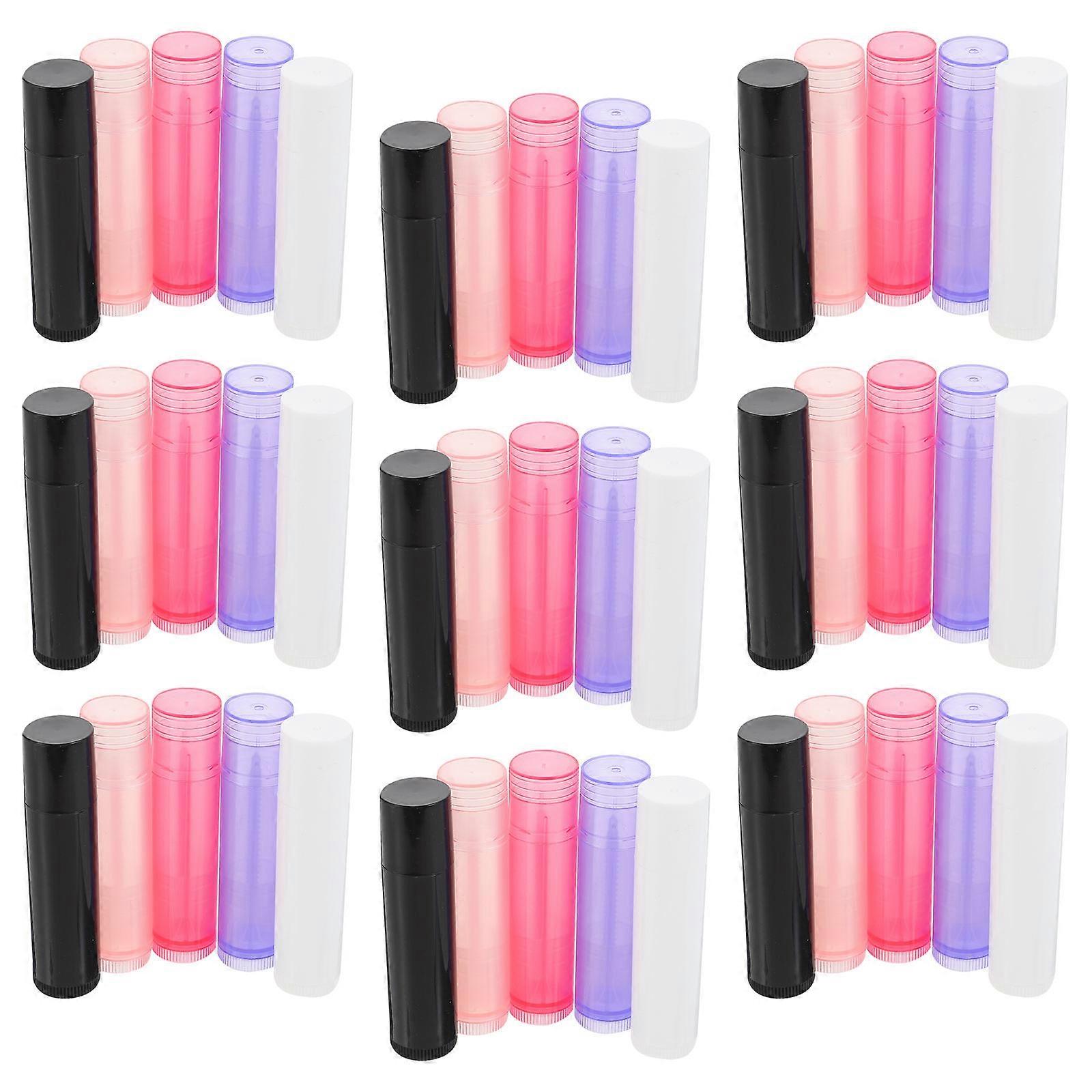 DIY Lipstick Tube 50Pcs Assorted Color PP Durable Quality Lipstick Container for Storage Use
