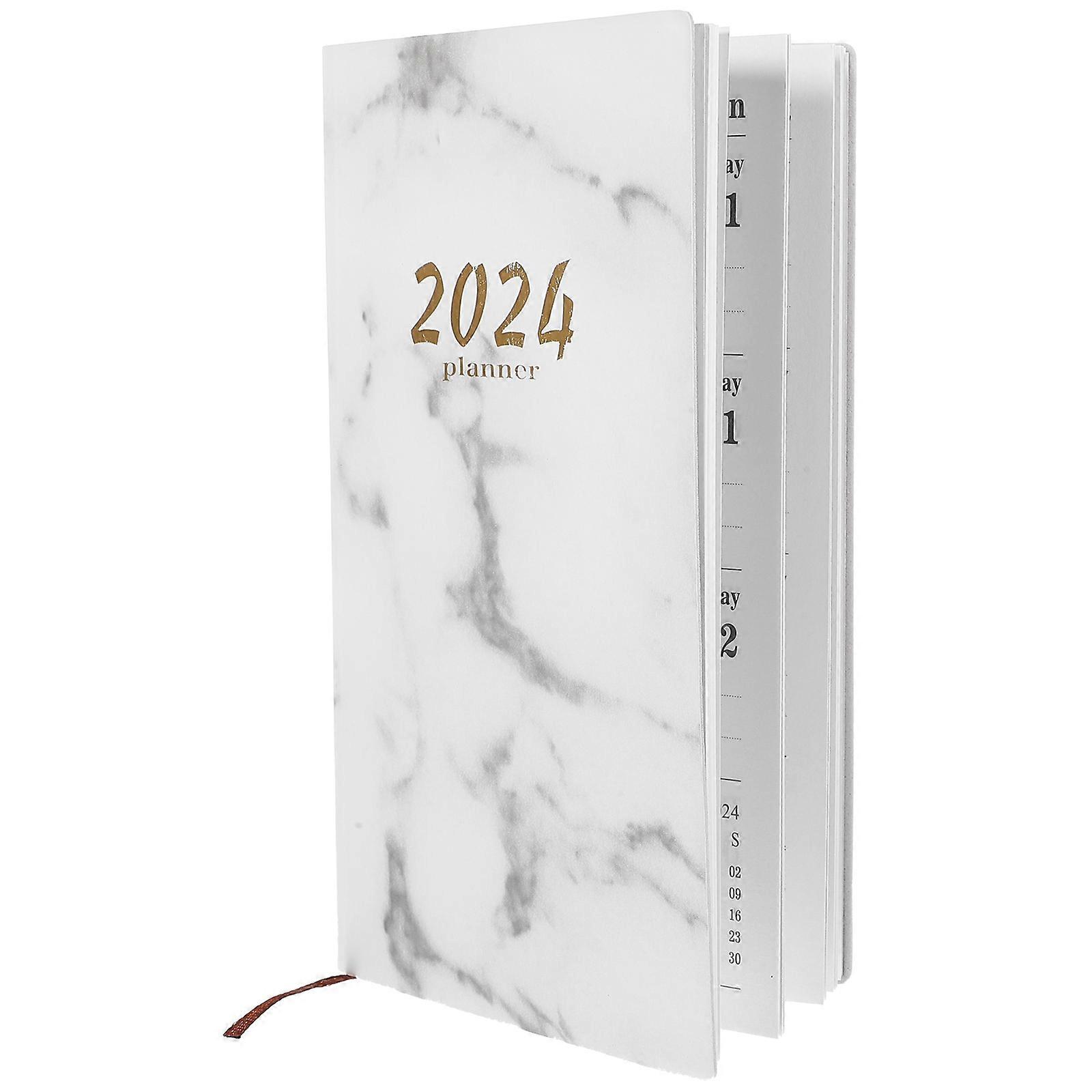 Plan Tracking Weekly Desk Planner 2024 Coverage A6 Size White 1Pcs