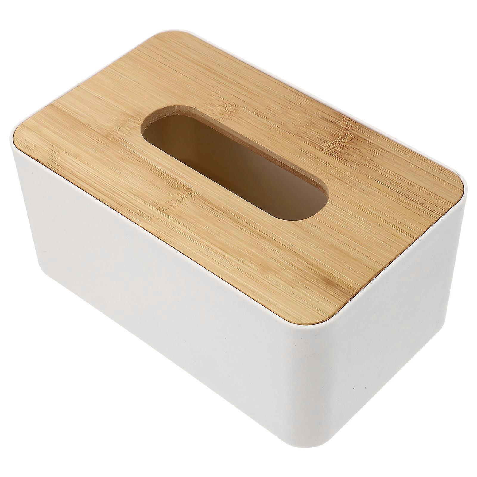 Multi-Purpose Tissue Holder Bamboo Covered Tissue Box for Home Use 4Pcs