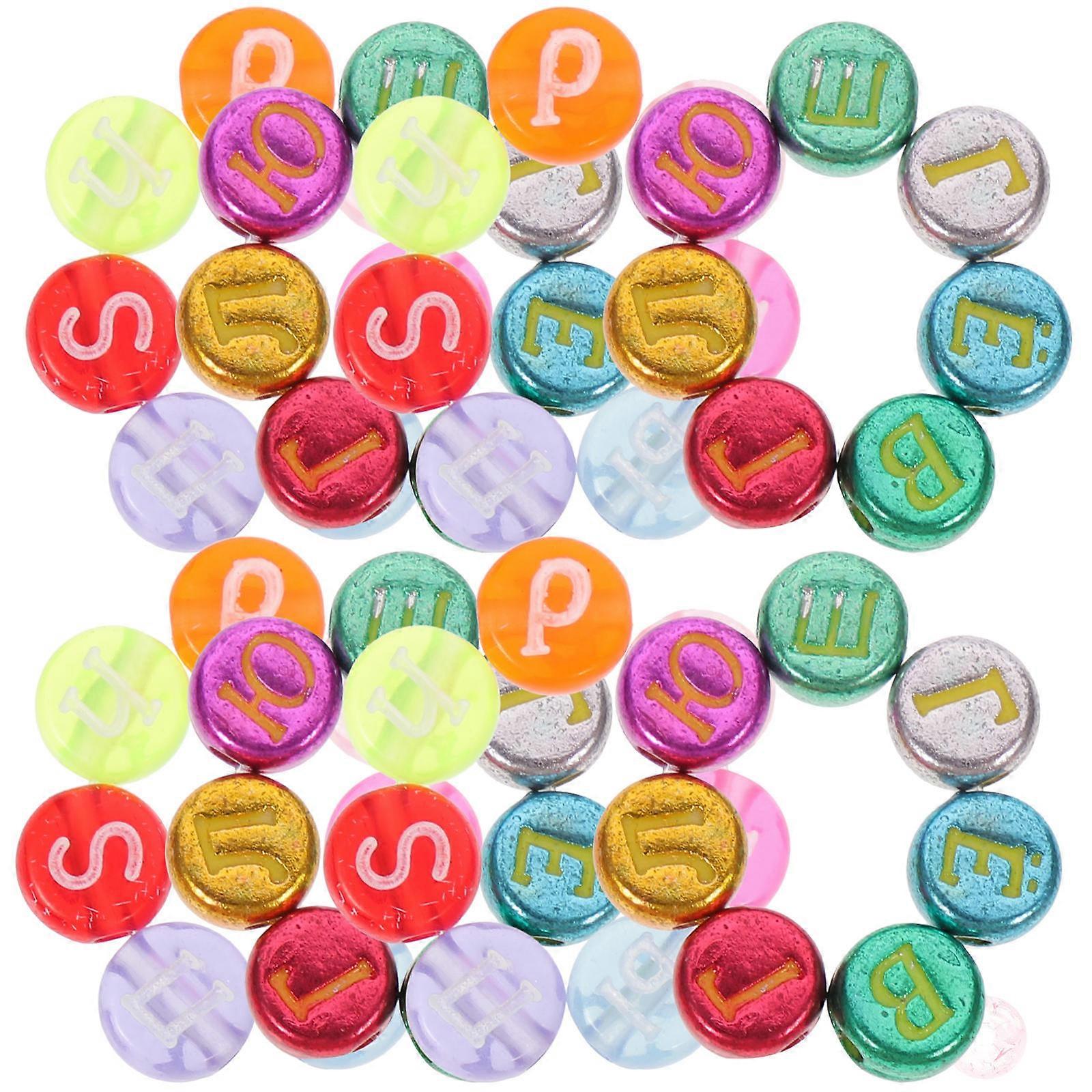 480 Pcs Russian Alphabet Beads Round Multi-Function Bracelet Beads Ideal For Gift Making Assorted Color For Craft Enthusiasts