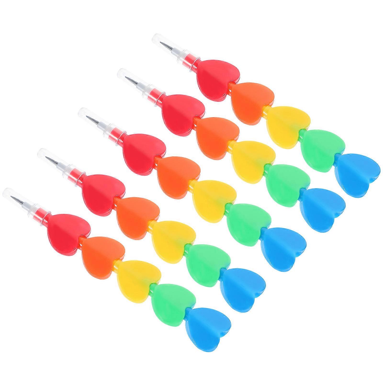 Creative Stackable Pencils 25 Pcs Designed For Students Daily Use With Smooth Writing Experience And Eye Catching Heart Shape