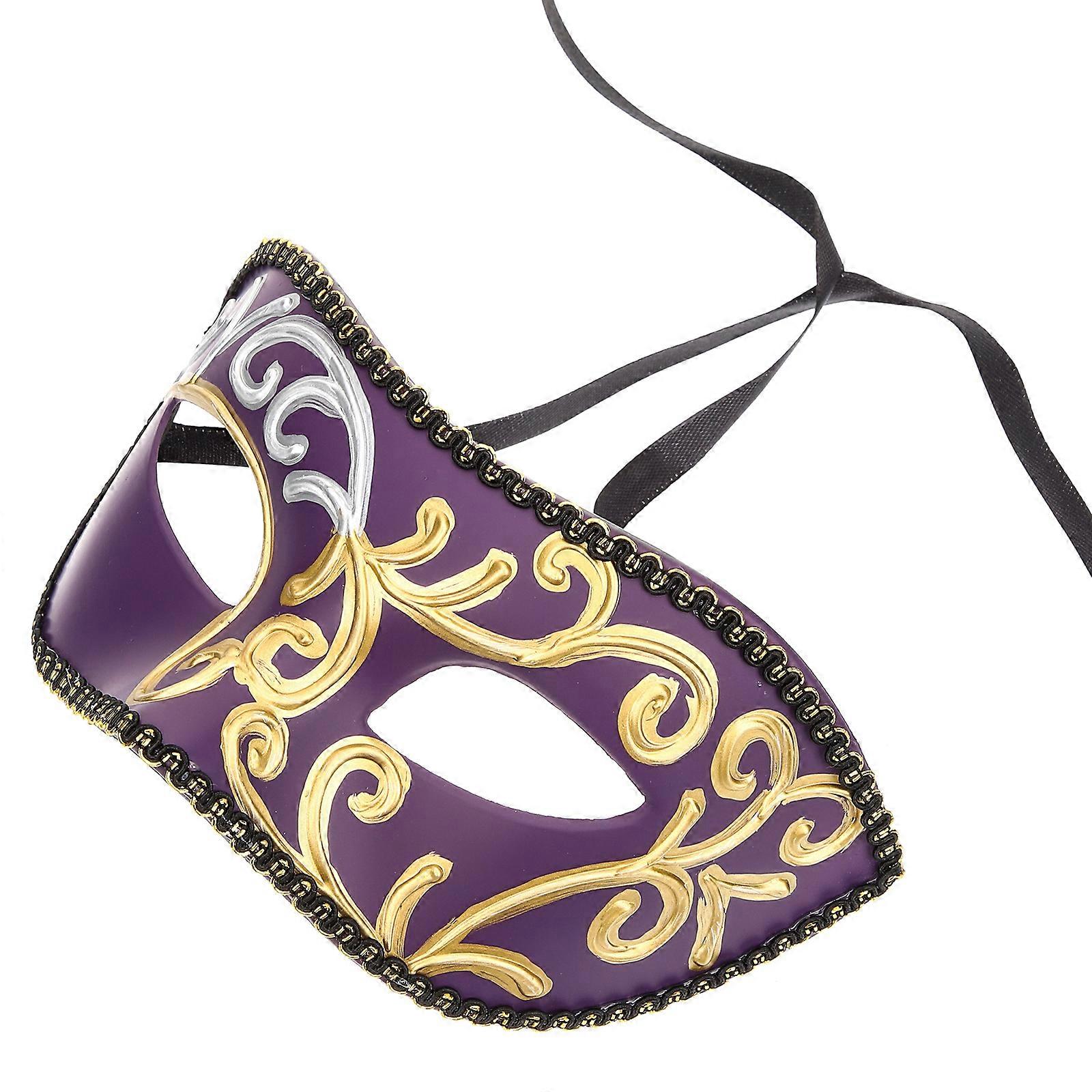 Masquerade Mask Prop Purple for Dancing Party 5Pcs Set