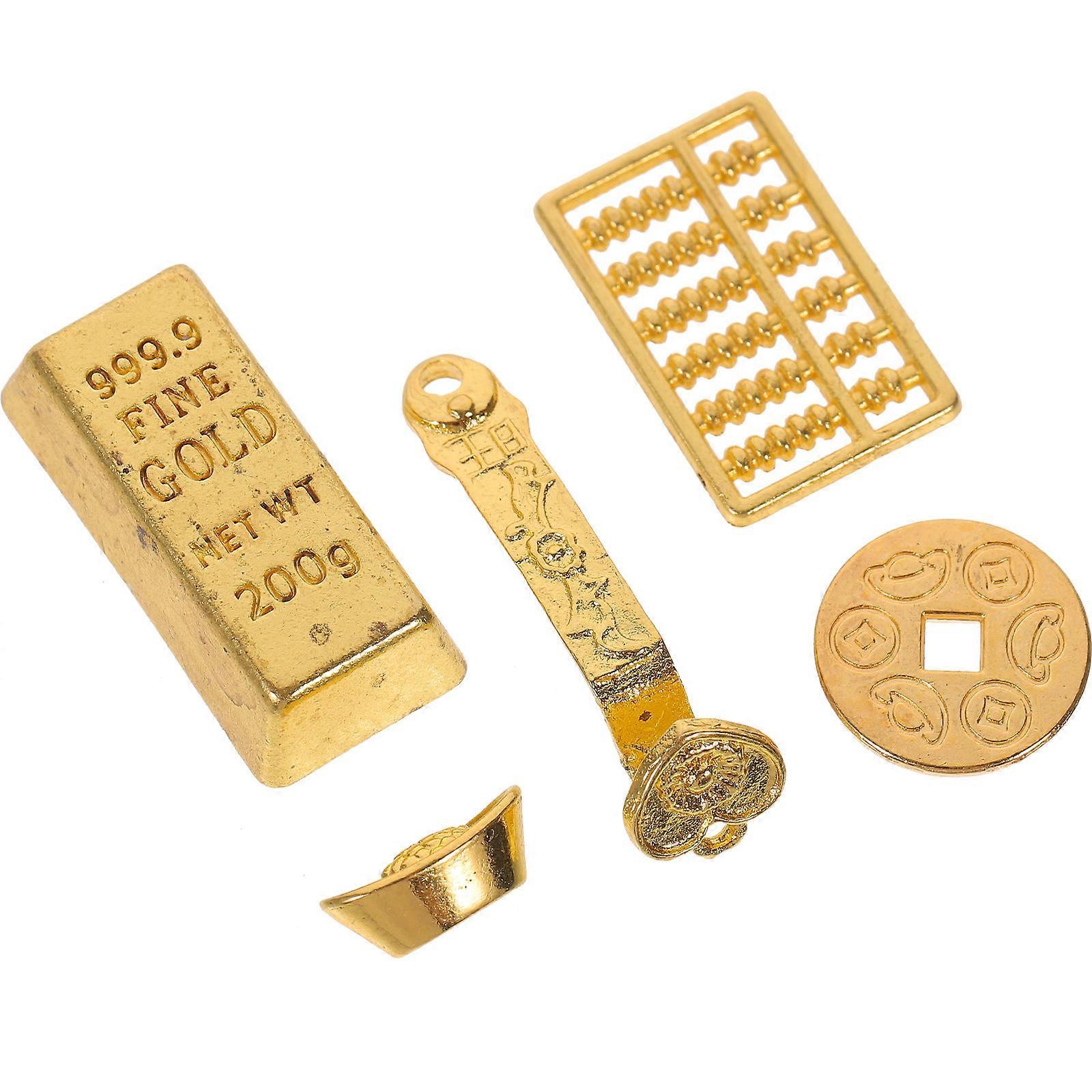 Miniature Ingot Ornament for Home Decoration 5Sets Plastic