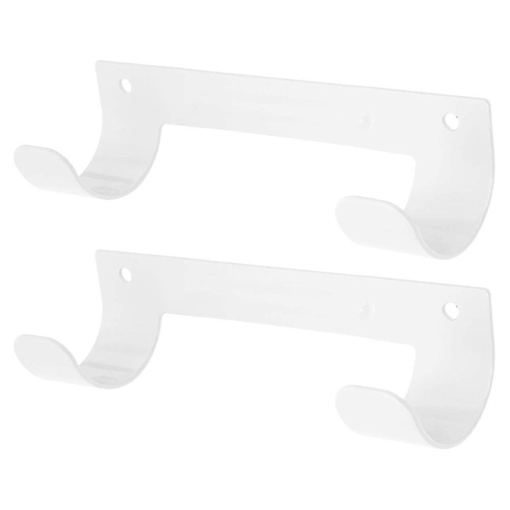 White Wall-mounted Ironing Board Hanger For In-home Use With Dual-head Design Convenient Storage 6Pcs
