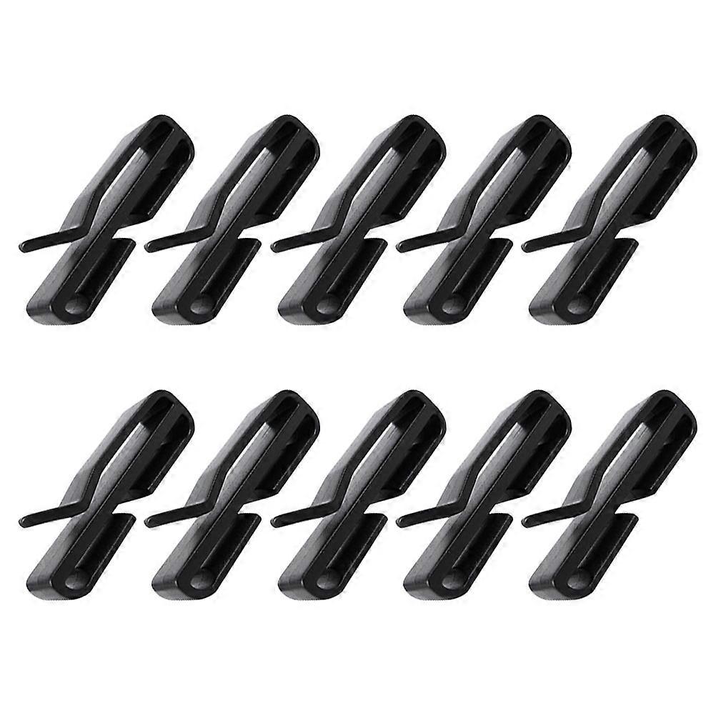 Black Plastic Webbing Ending Clip for Belt Keeper Backpack 20Pcs