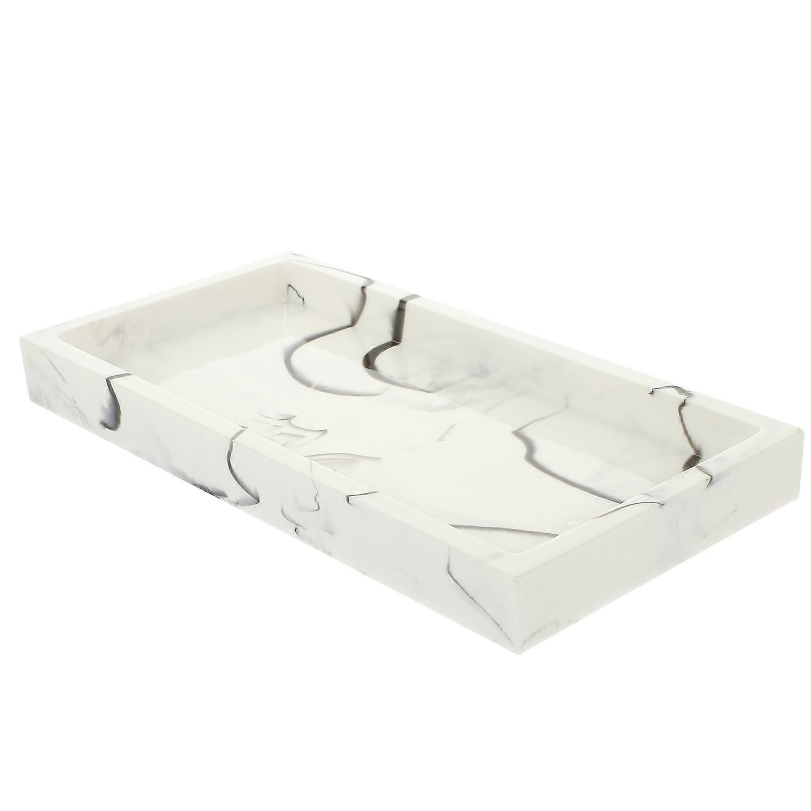 Home Organizing Tray Marble Pattern Tray for Bathroom Use 5Pcs Set