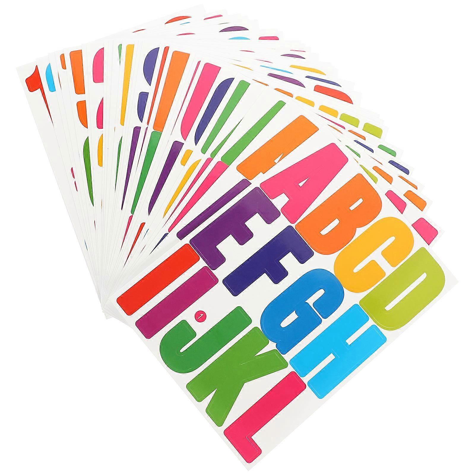 Letter Decals Mailbox Letters Stickers Diy Classroom Decoration Rectangular Shape Pvc Material Waterproof 24Sheets