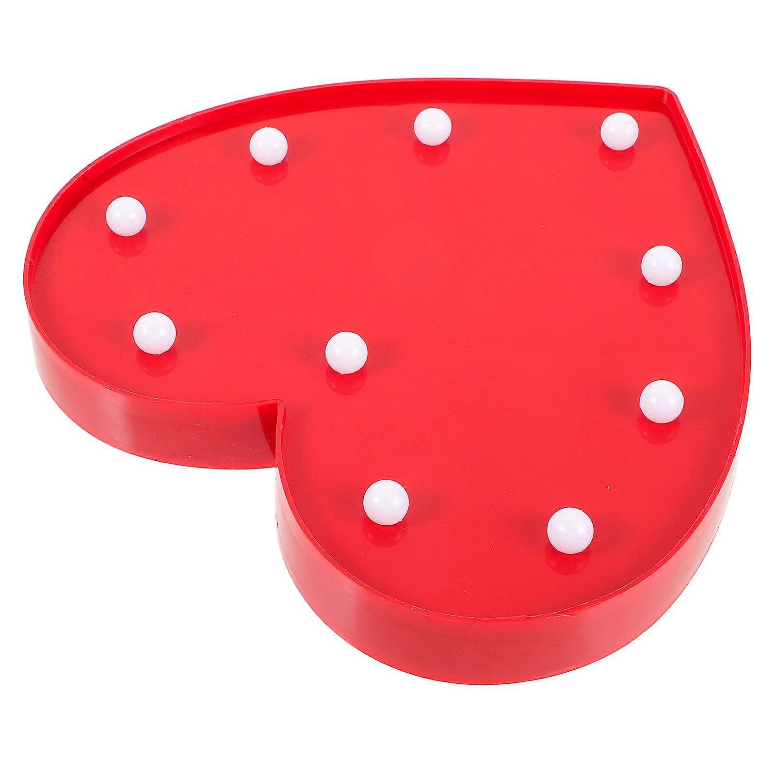 LED Lamp Heart Shaped Modeling Lamp for Decoration 6Pcs Red Set