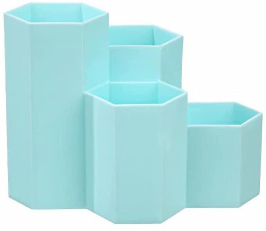 Pot à crayons hexagonal en plastique, pot à crayons hexagonal multifonction, orgue à crayons