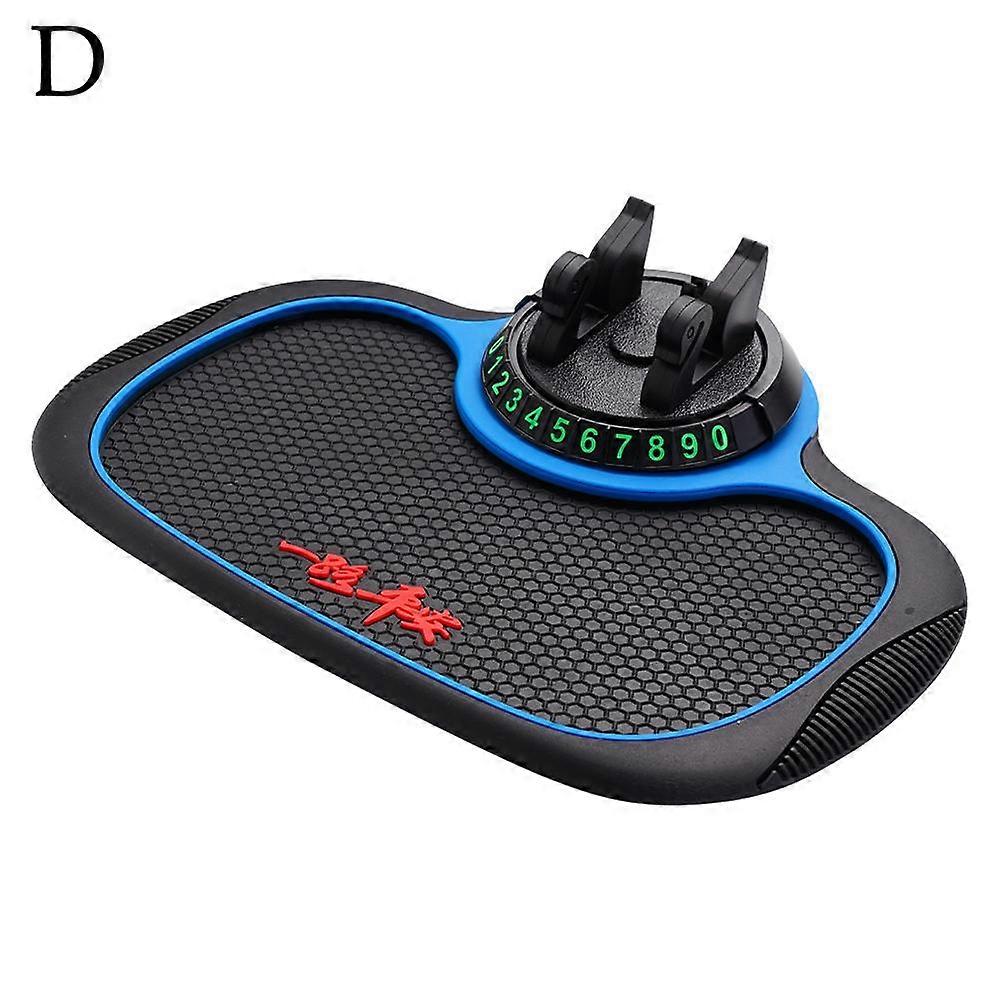 Universal 3-in-1 Car Phone Holder with 360° Swivel Mount Non-Slip Dashboard Mat and Adjustable Parking License Plate for Safe Driving