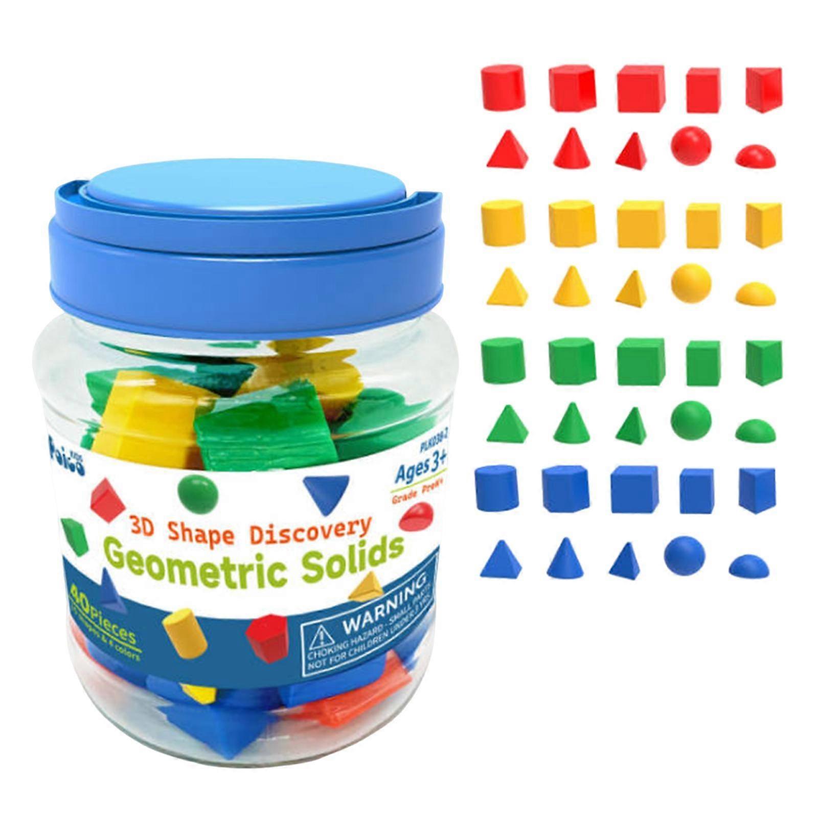 40Pcs 3D Shapes Educational Patterns Shape Blocks for Home Activity Playroom