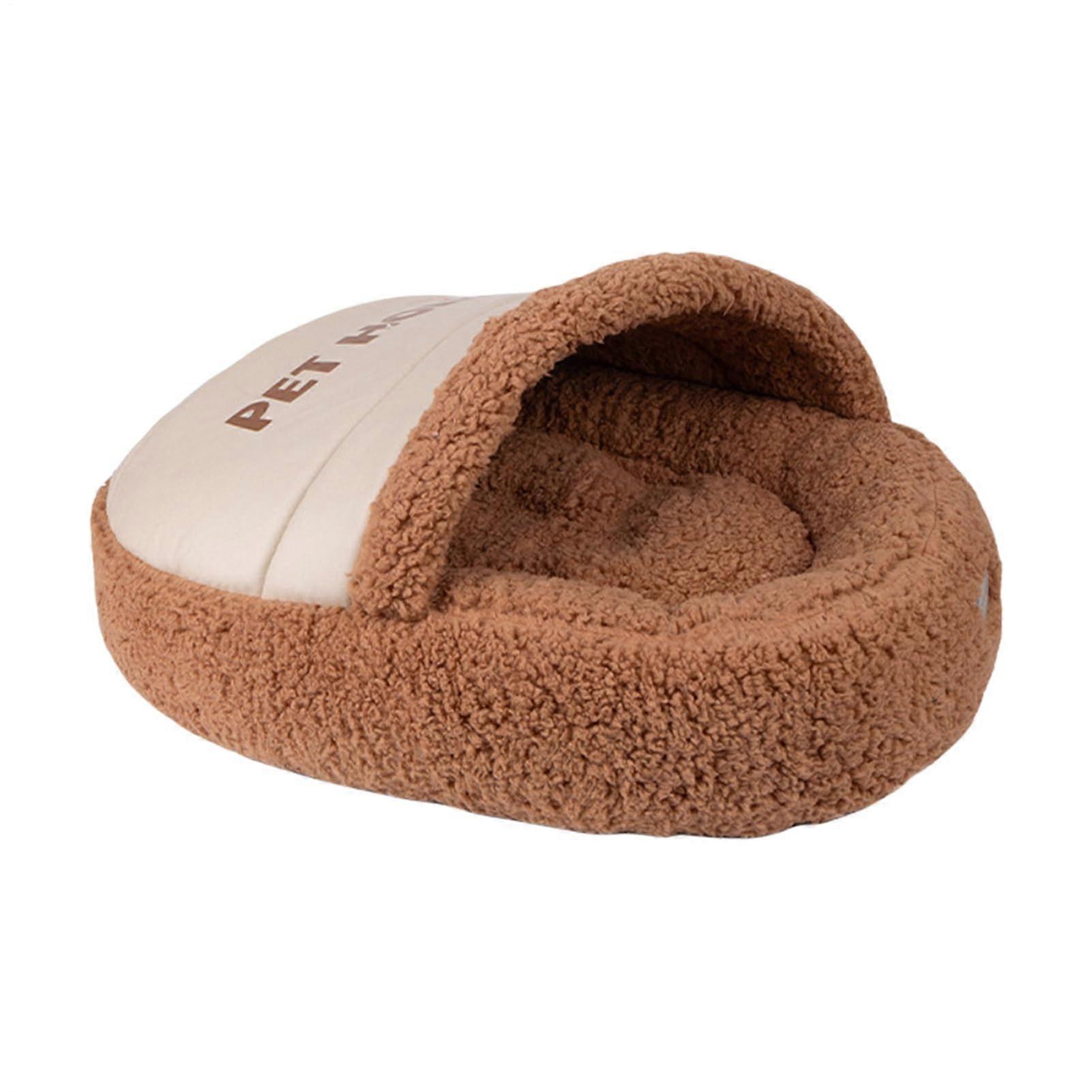 Cat Nest Cat Bed With Hooded Blanket Soft Warm Coved Sleeping Nest For Kitten And Puppy Winter Travel Comfort Resting
