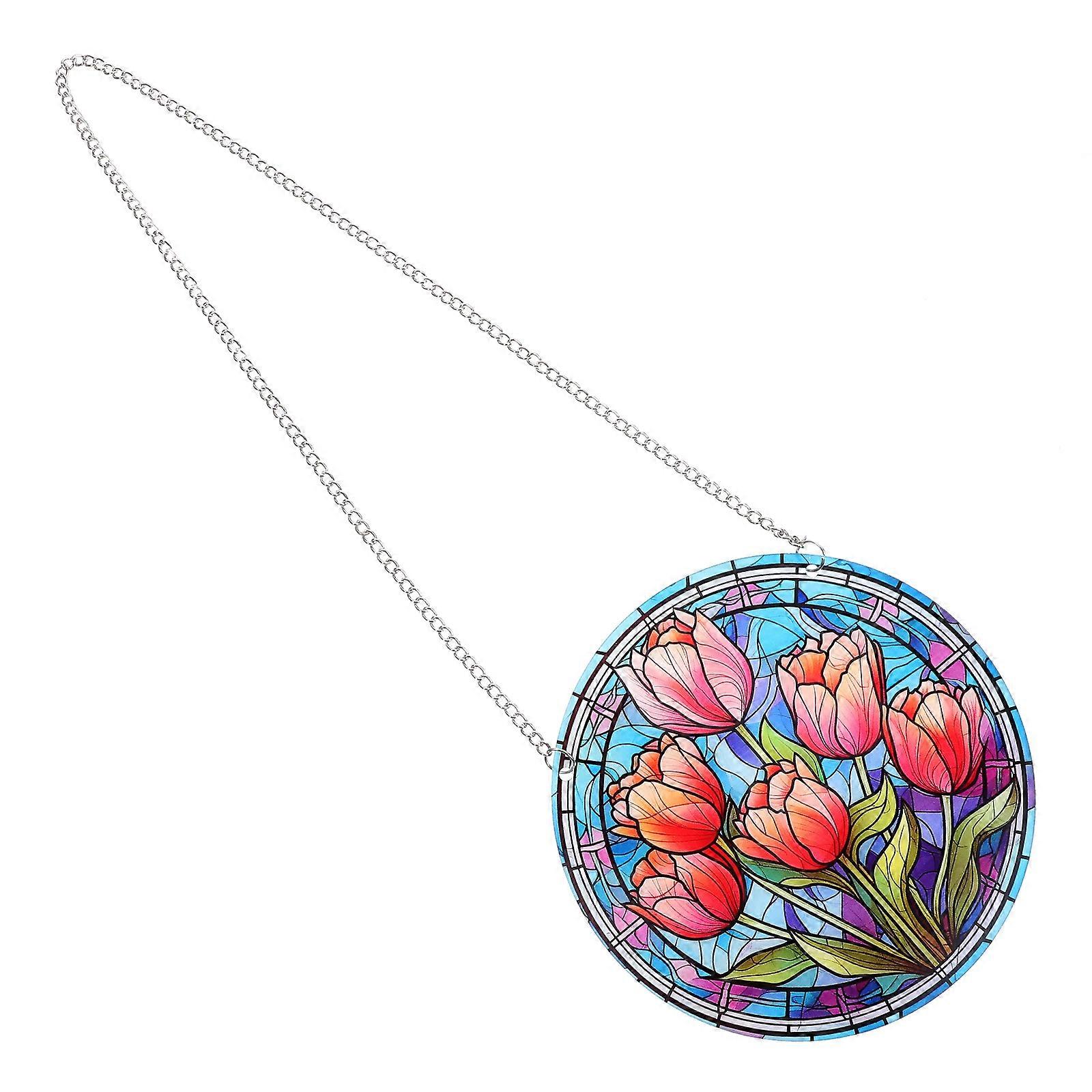 Stained Acrylic Hanging Decoration for Decorative Use 2Pcs