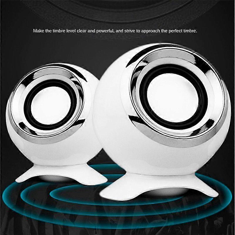 Computer Speakers for PC Laptop Speakers USB for Table Laptop, White