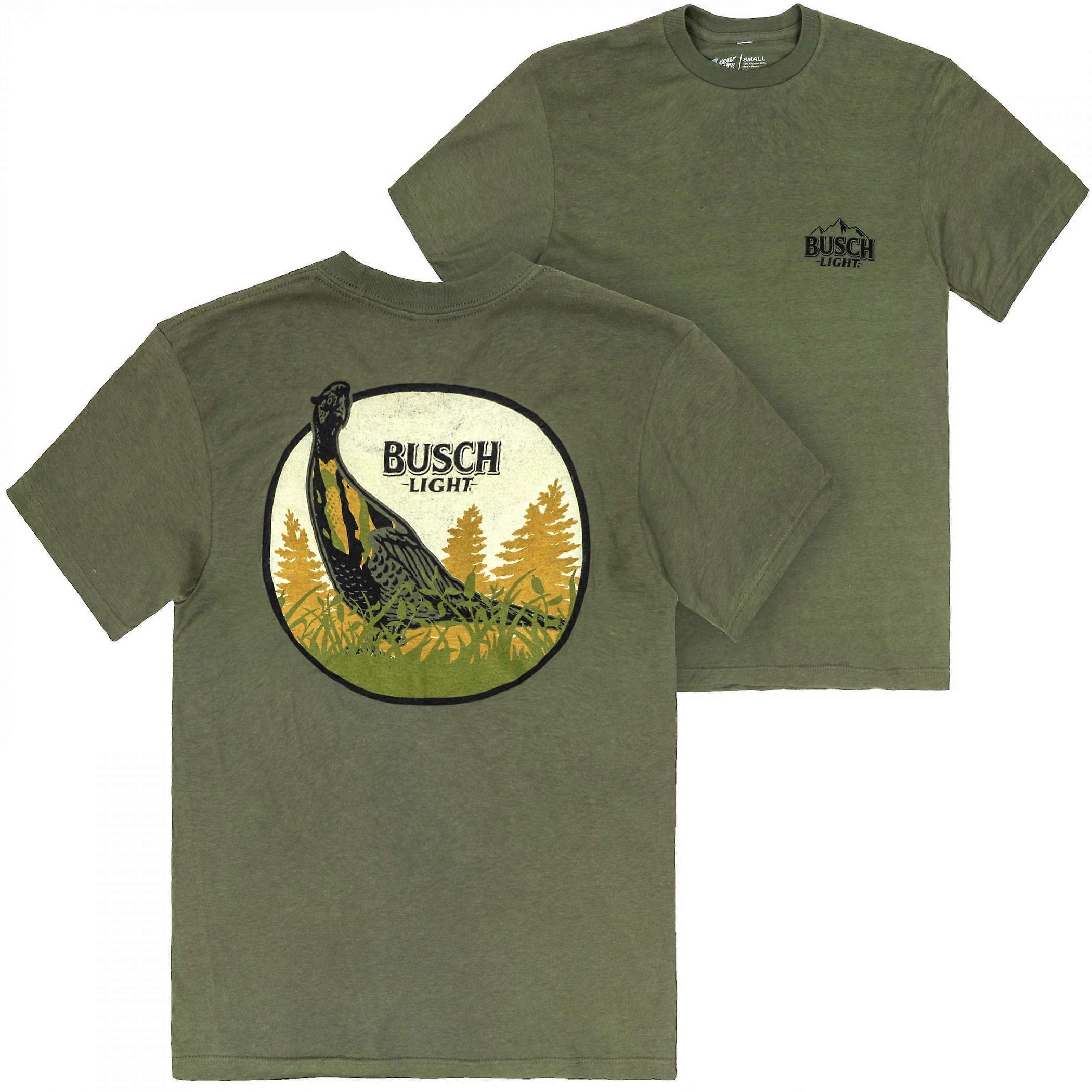 Busch Light Hunting Can Art Pheasant Frame Front Back Print T-Shirt