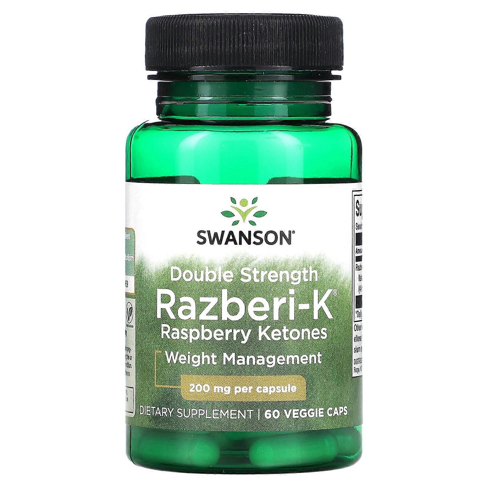 Double Strength Razberi-K, Raspberry Ketones, 200 mg, 60 Veggie Caps