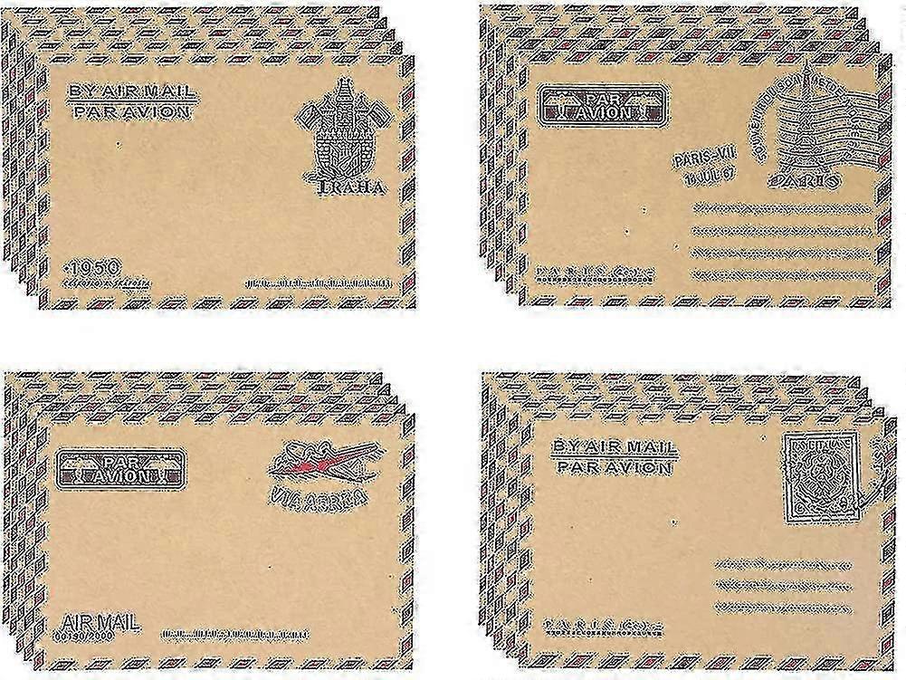 100pcs Vintage Pattern Airmail Letter Envelopes Case Holder Envelope G 2025