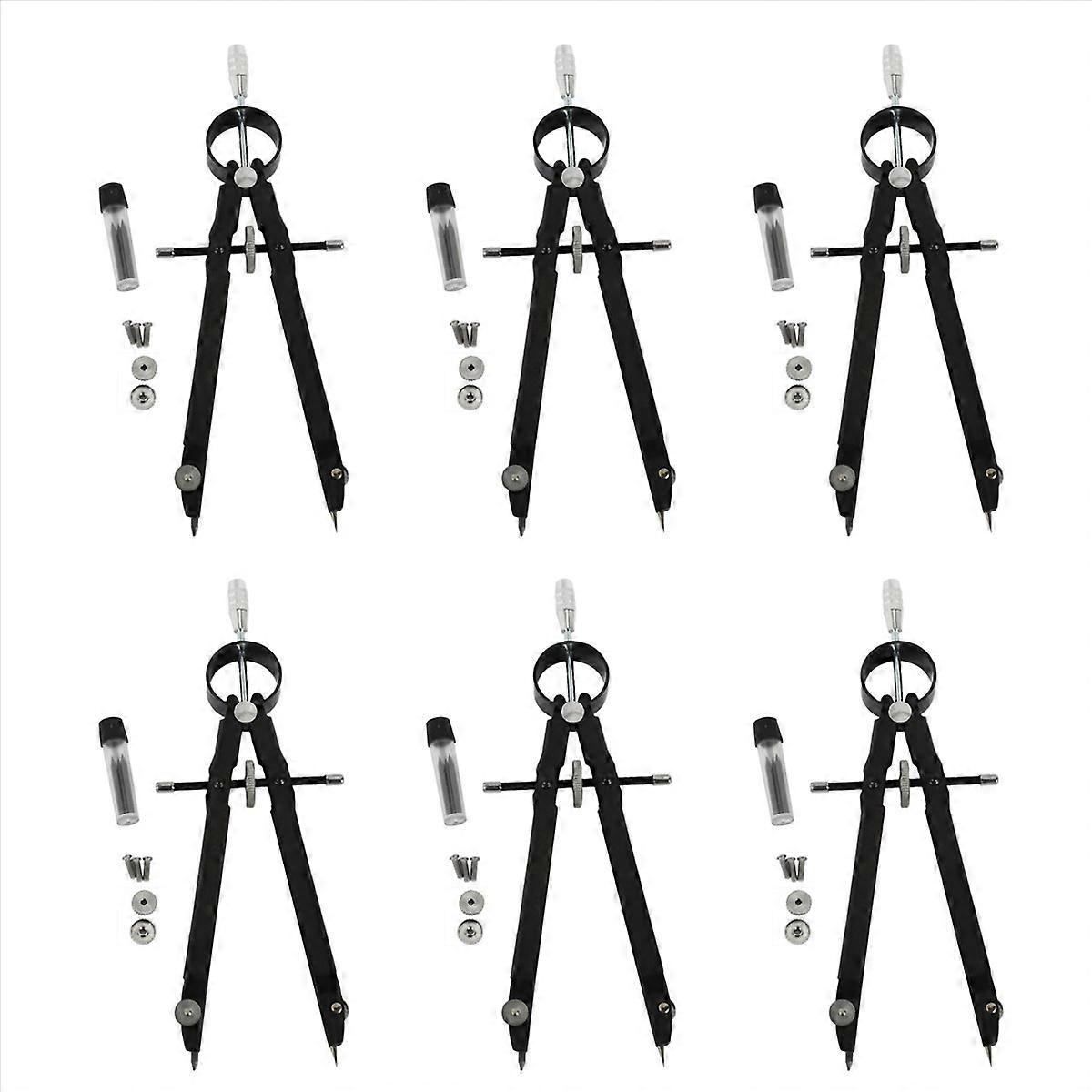 Geometry Set with Lock, Math and Precision Compass, Metal(black)