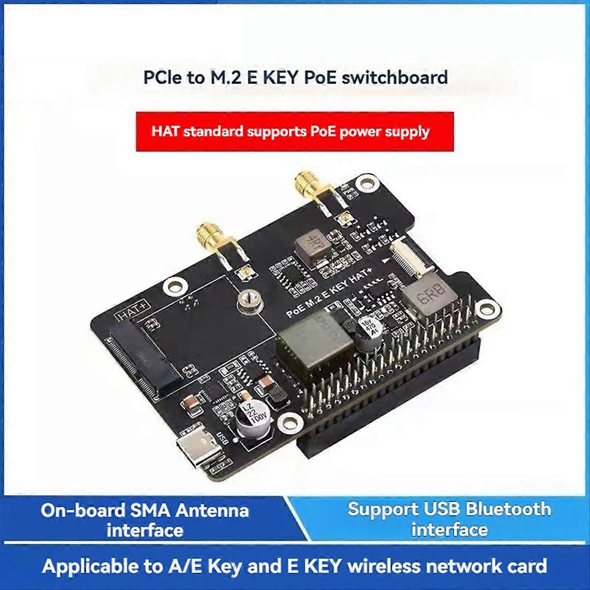  for 5 PCIe to M.2 E KEY with PoE HAT+