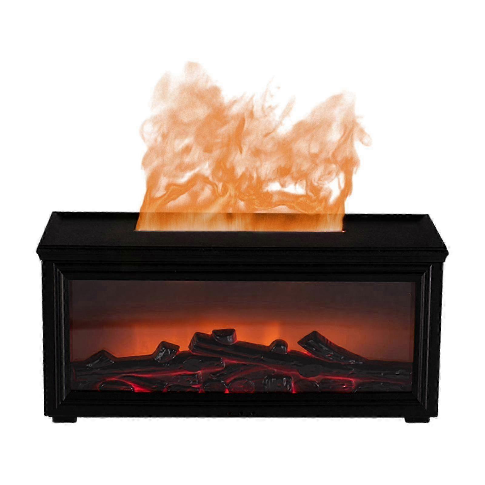 USB Colorful Flame Effect Essential Oil Diffuser Reading con telecomando nero