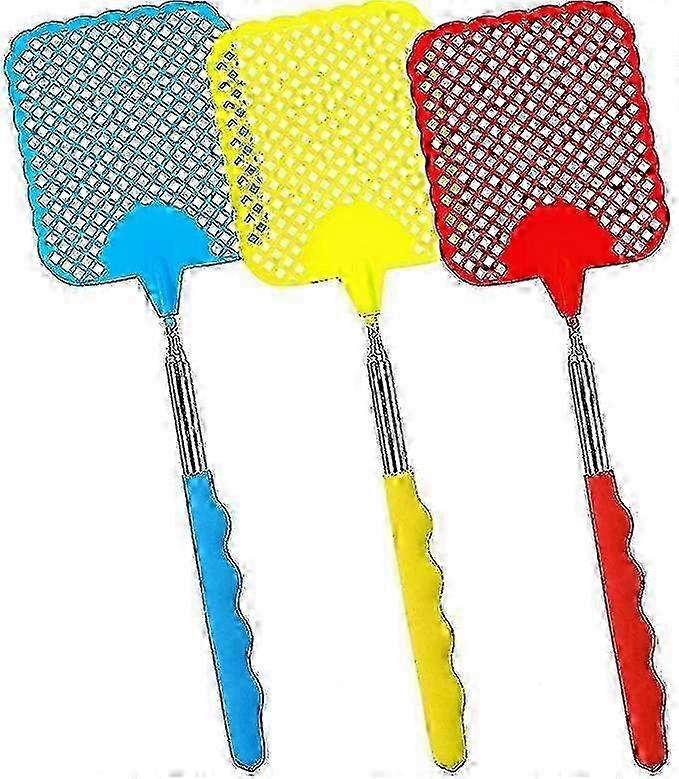 3 Pack Extendable Fly Swatter, Lightweight Stainless Steel Telescopic Handle for Insect Control miao4