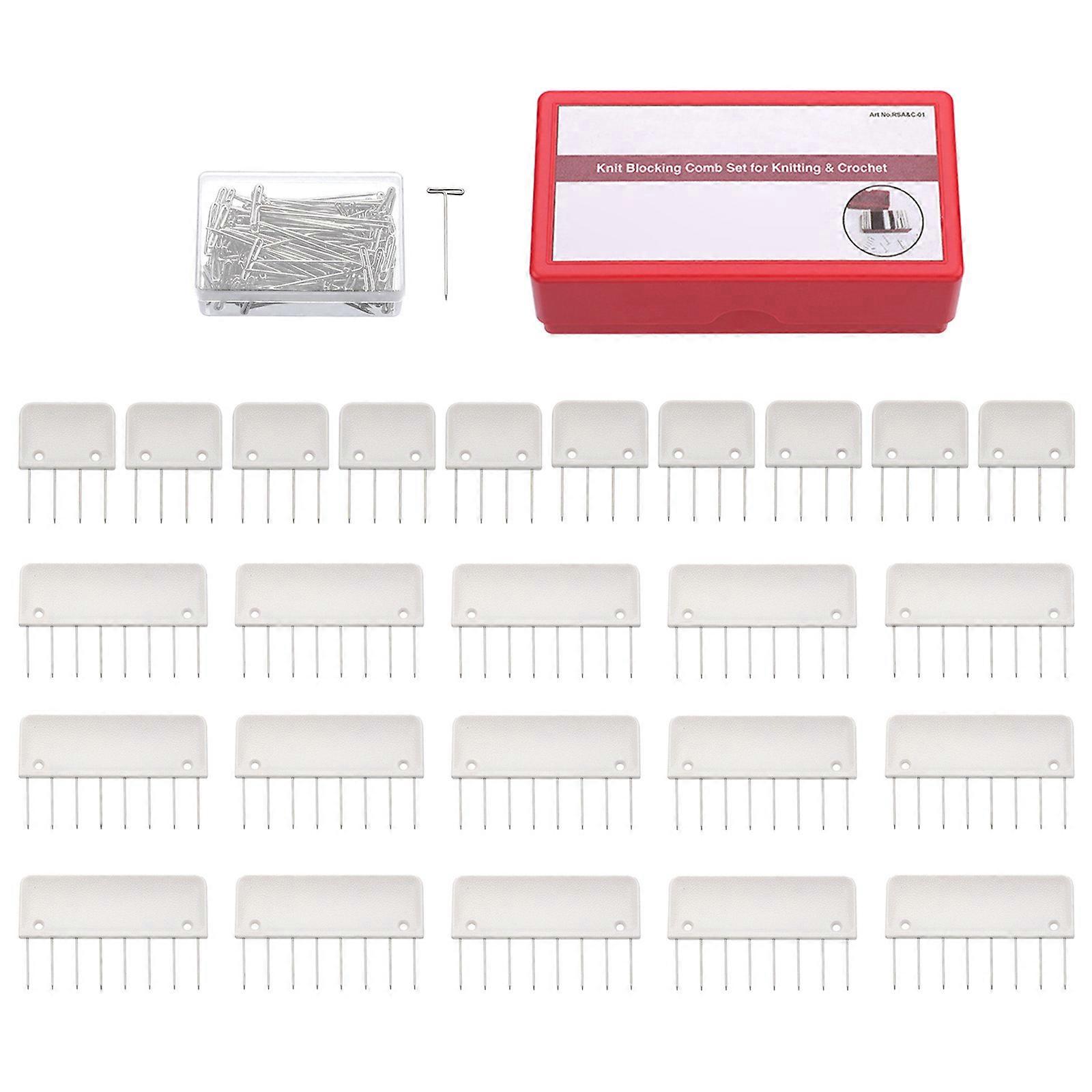 Practical Knit Blocking Pins Kits Easy to Use Knit Blocking Comb Set Knitting Tool for Knitting Needlework Project Multicolor