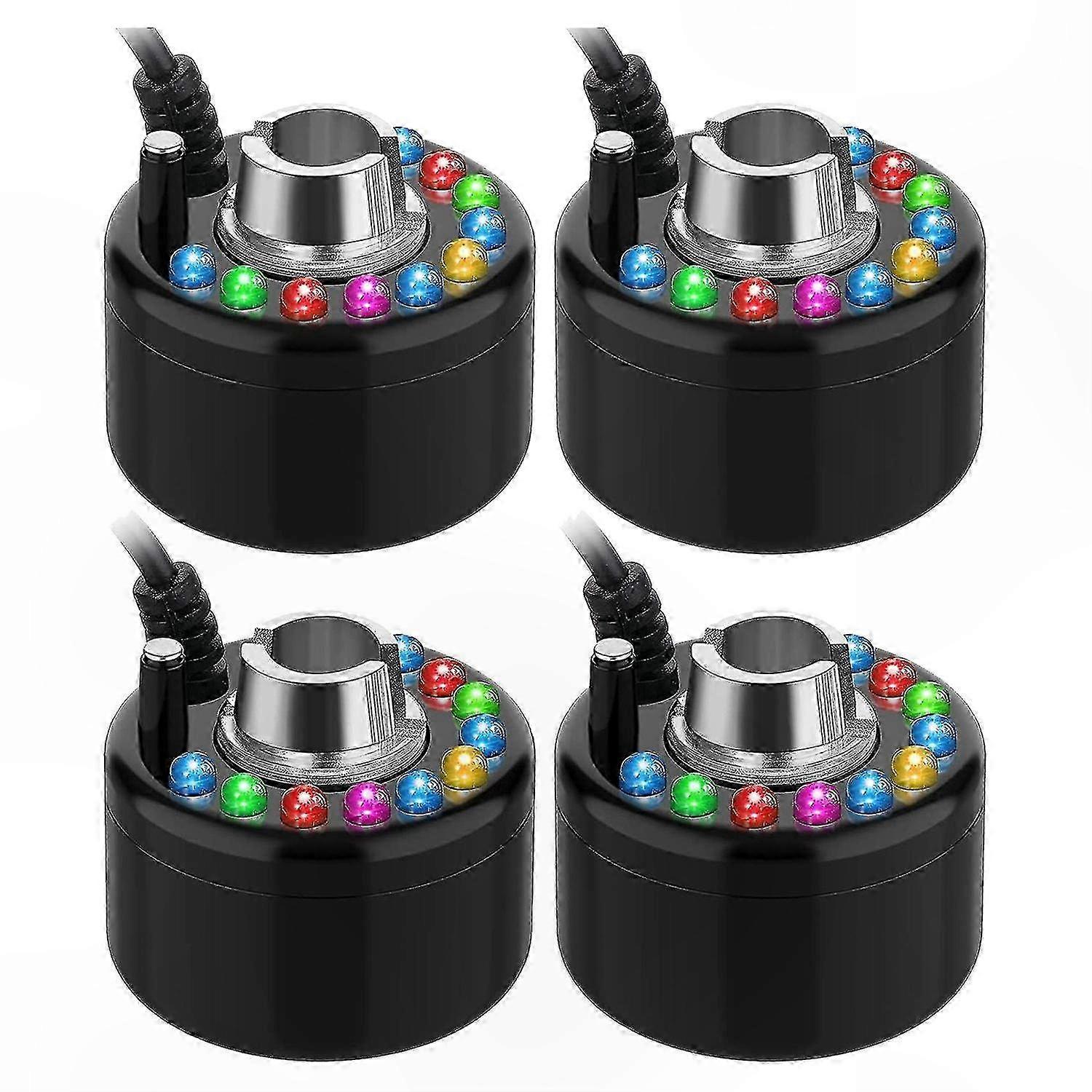 4 Pcs Halloween Fog Machine with Color Changing LED Lights, Ultra Mist Maker for Water Fountains and Ponds