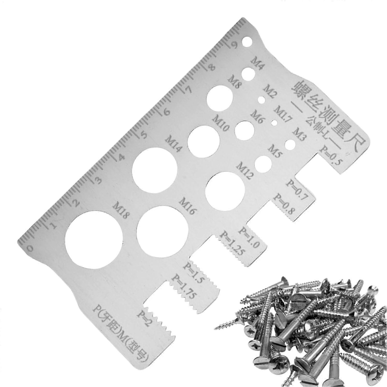 Thread Checker Stainless Steel Pitch Gauge For Bolt And Nut Threads Measurement Industrial And Home Use