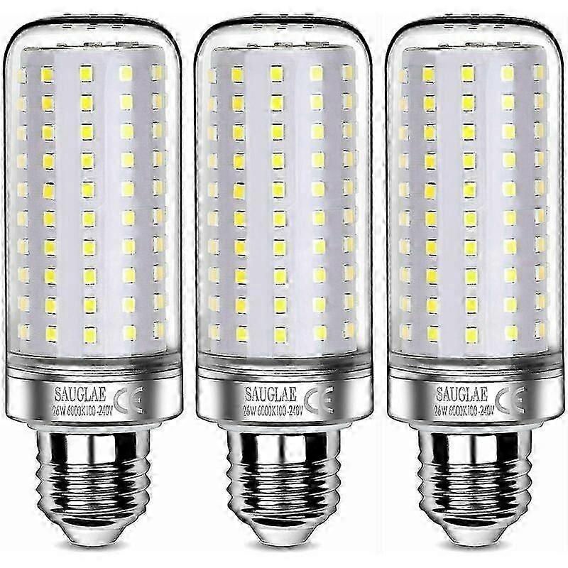 Lâmpadas LED 6000K 26W (equivalente a 200W) 3000lm E27 - Pacote com 3 unidades
