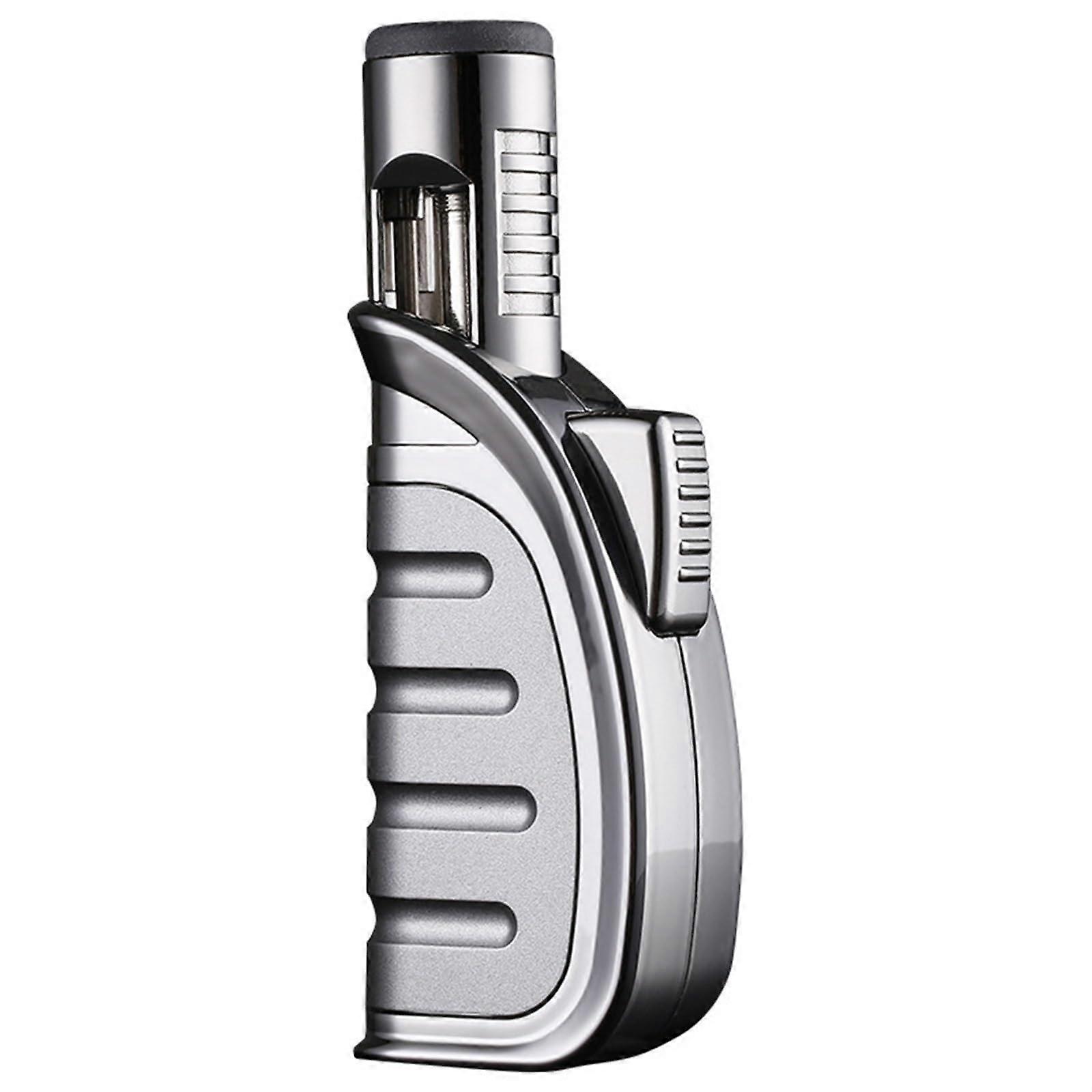 DirectFire Butane Torch Lighter With Button Ignition, Flame Adjustment, NoFuel Portable Camping Lighter Black