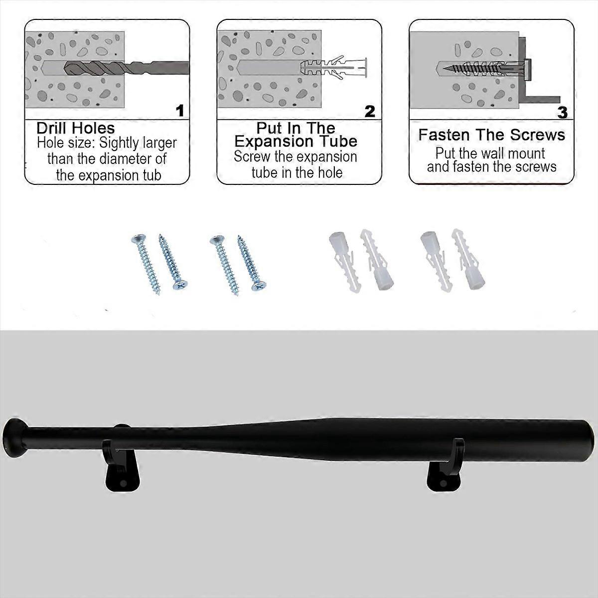 1 Pair Acrylic Baseball Wall Mounted Holder Black