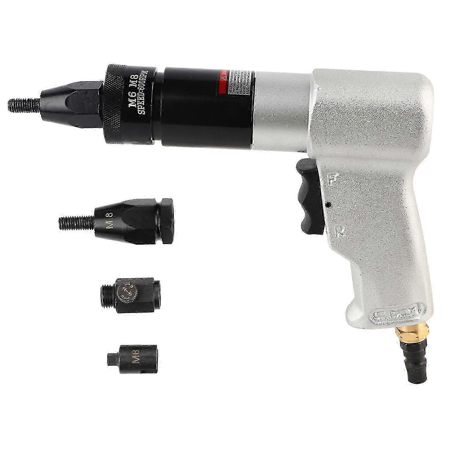 Automatic Pneumatic Rivet Gun Pull Nut Tool for Metal Sheets Installation, Air-Powered Riveting Machine with Ergonomic Handle