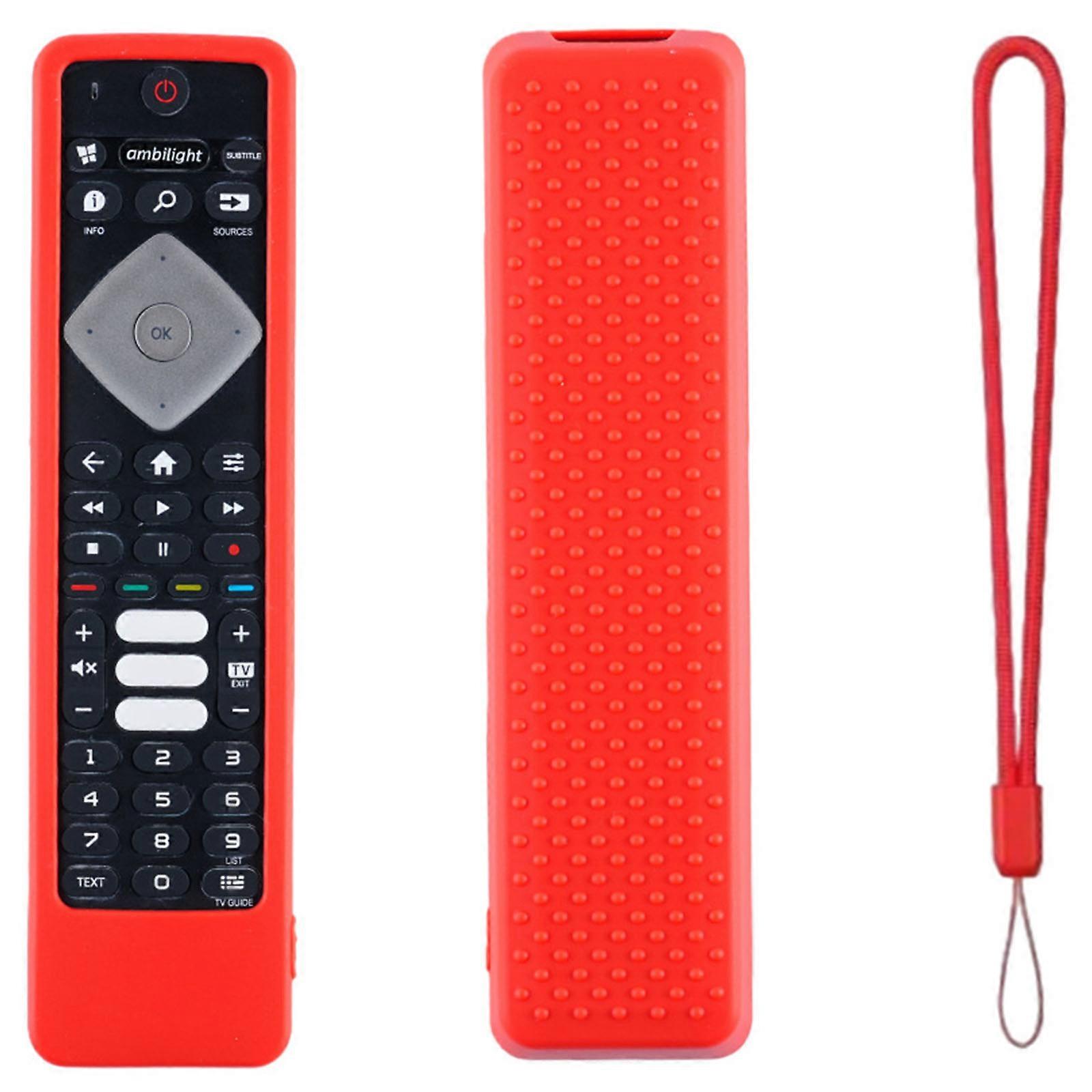 Reinforced Corners Impact Protections Precise Button Access Remote Control Protective Cover Remote Protectors for 70PU  red