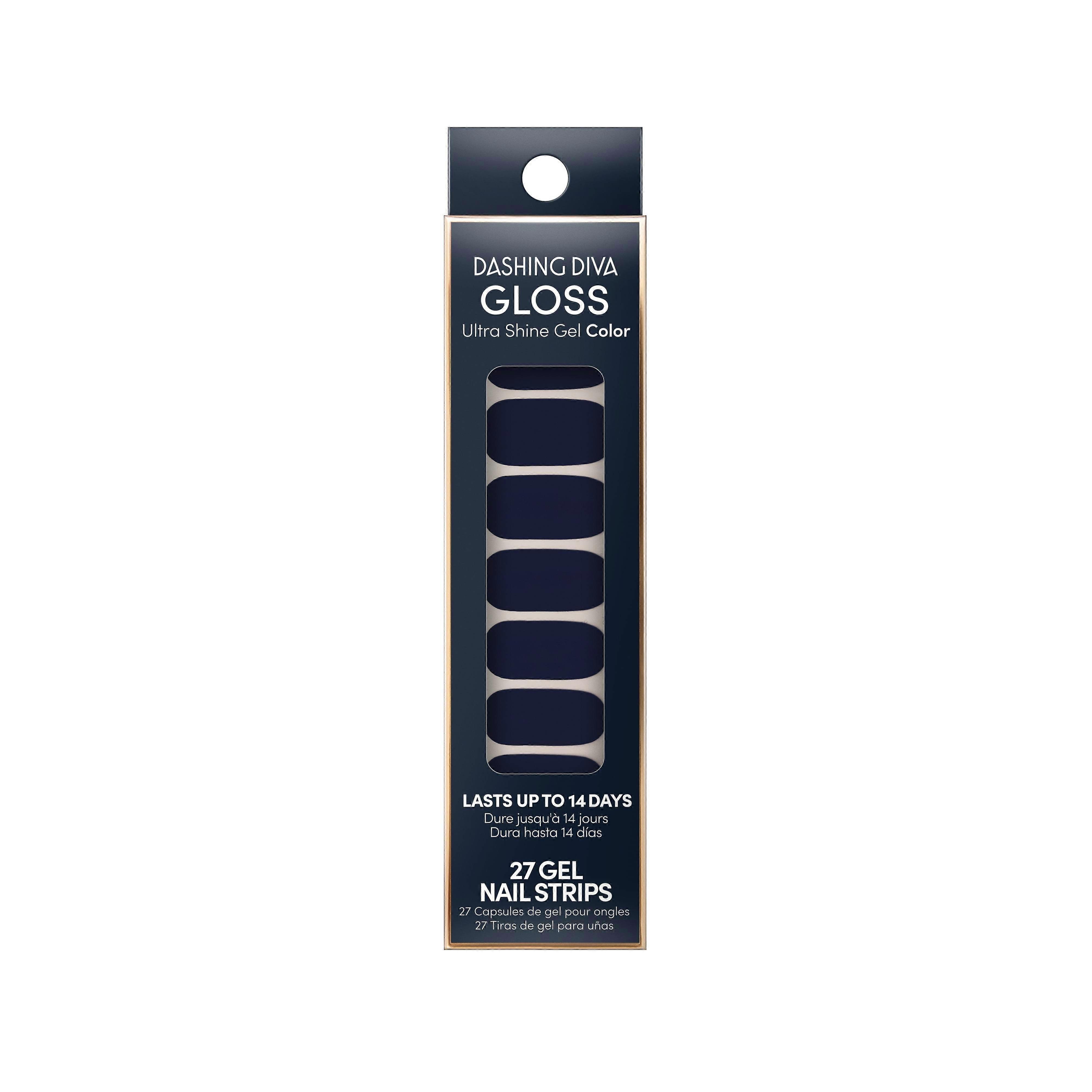 Dashing Diva Gloss Gel Strip Color, Midnight Blue, 32 Ea