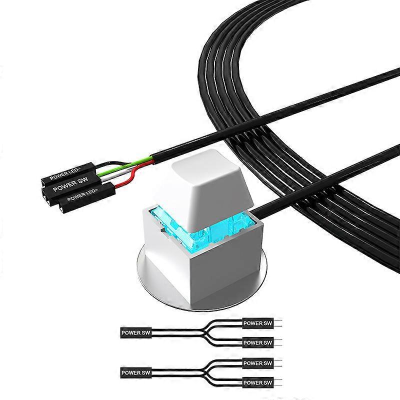 External Computer Power Button Extension Cable With ABS Material For Easy Access And Quick Startup Multicolor