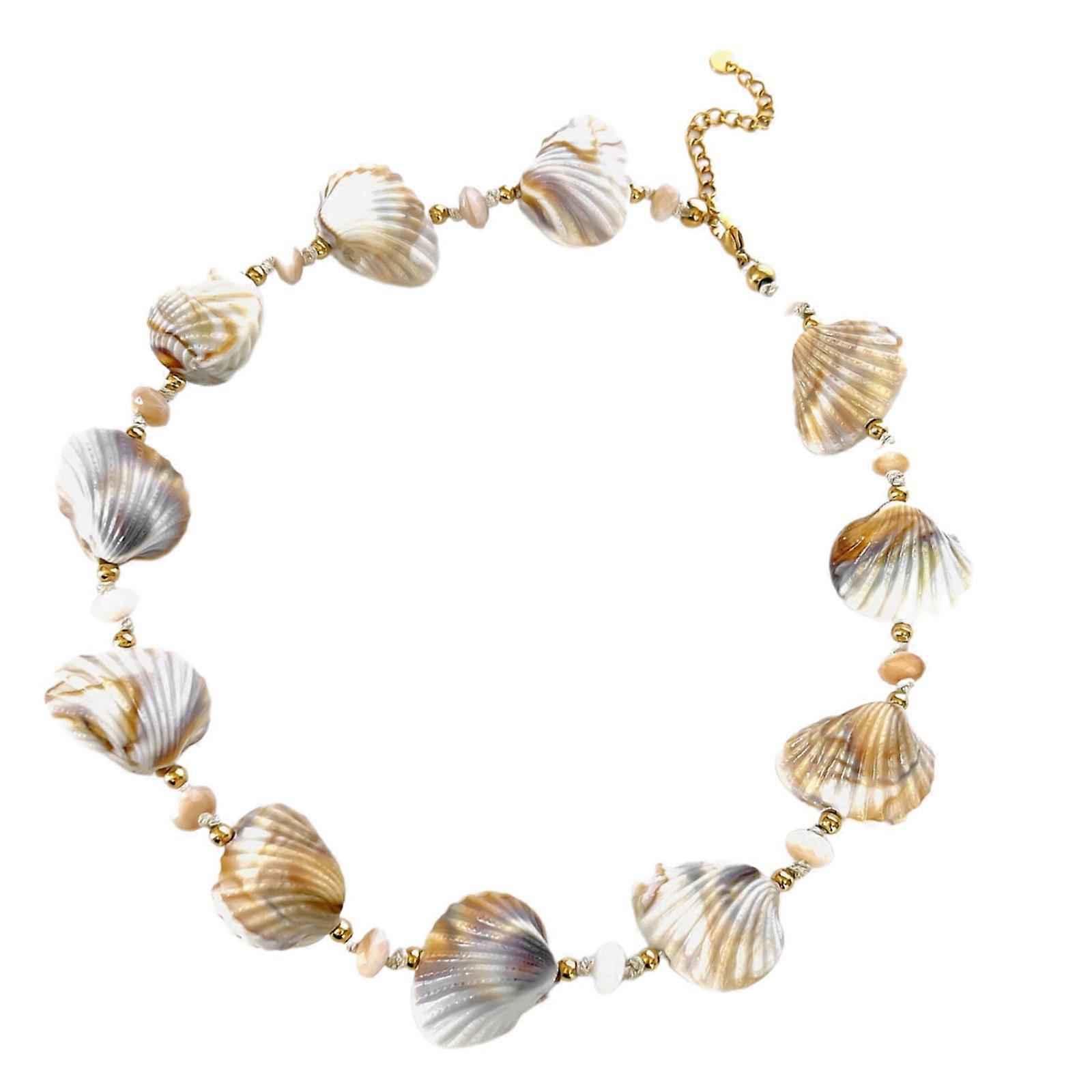 Modern Beachy Conch Shell Drop Necklace With Acrylic Beads Lightweight Design For Everyday Styling Multicolor