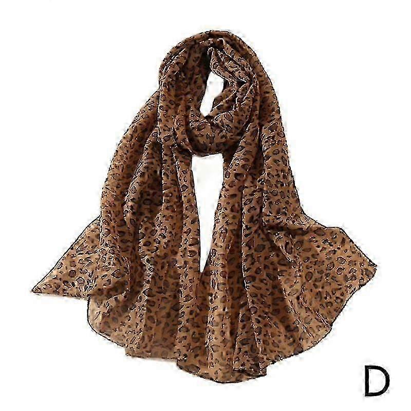 Feature Best Seller - Coffee D Colorway Leopard Chiffon Silk Thin Shawl