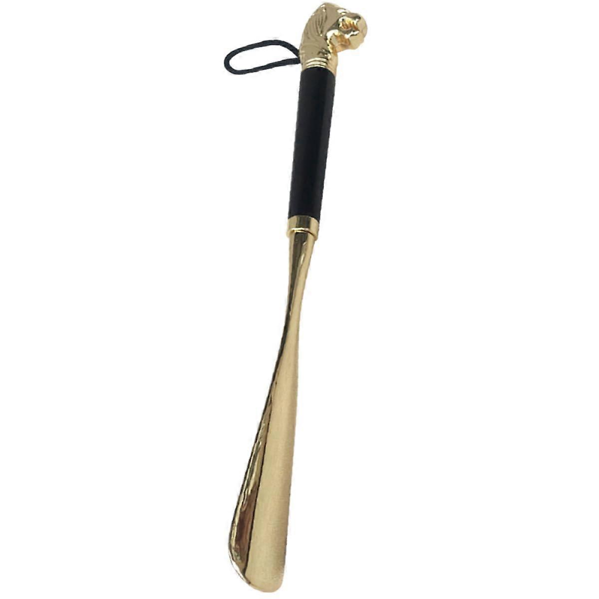 Long Handle Metal Shoe Horn with Animal Motif for Easy Boot and Sneaker Wearing