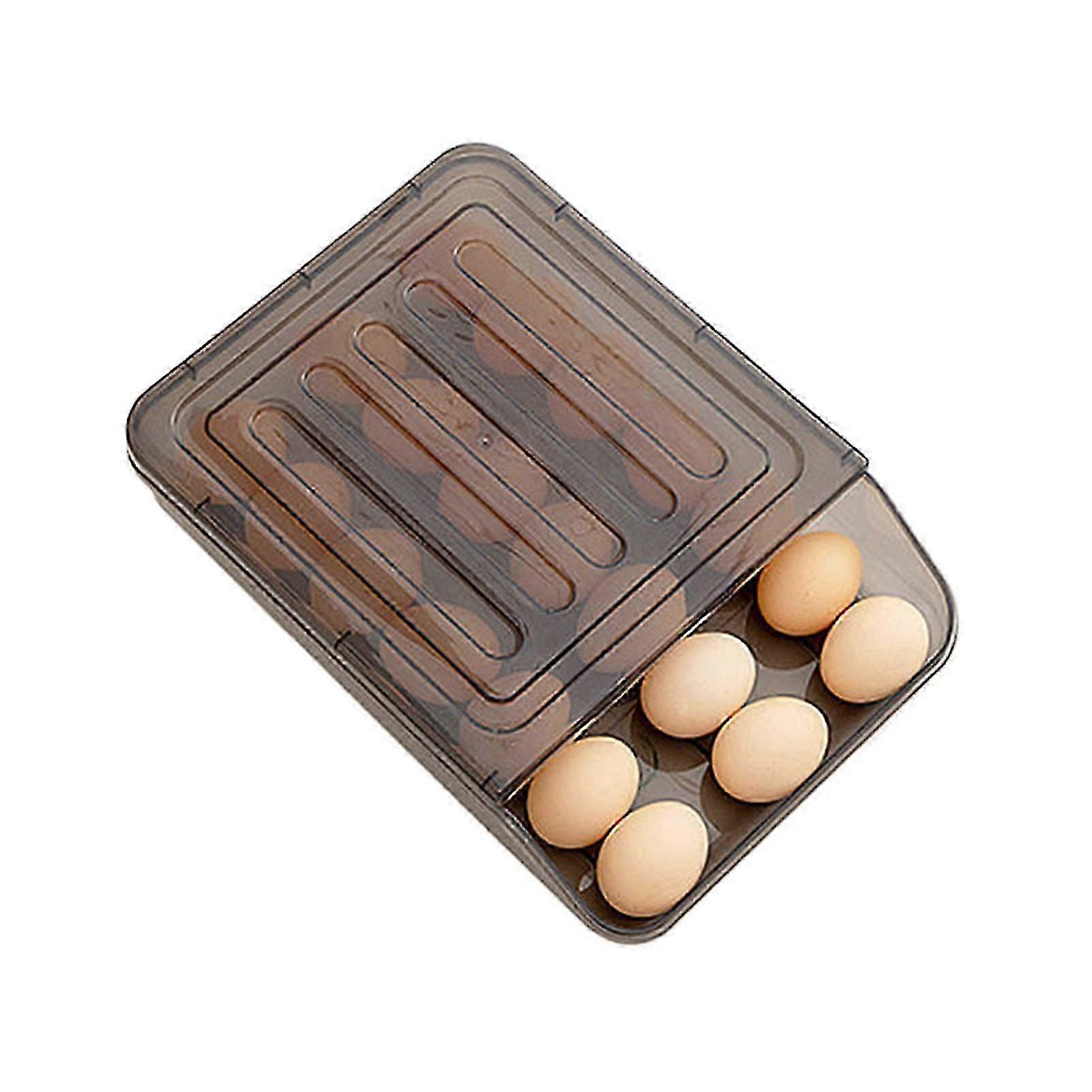 Storage Box Multilayer Large Capacity Automatically Rolling Anti Drop Egg Holder for Refrigerator