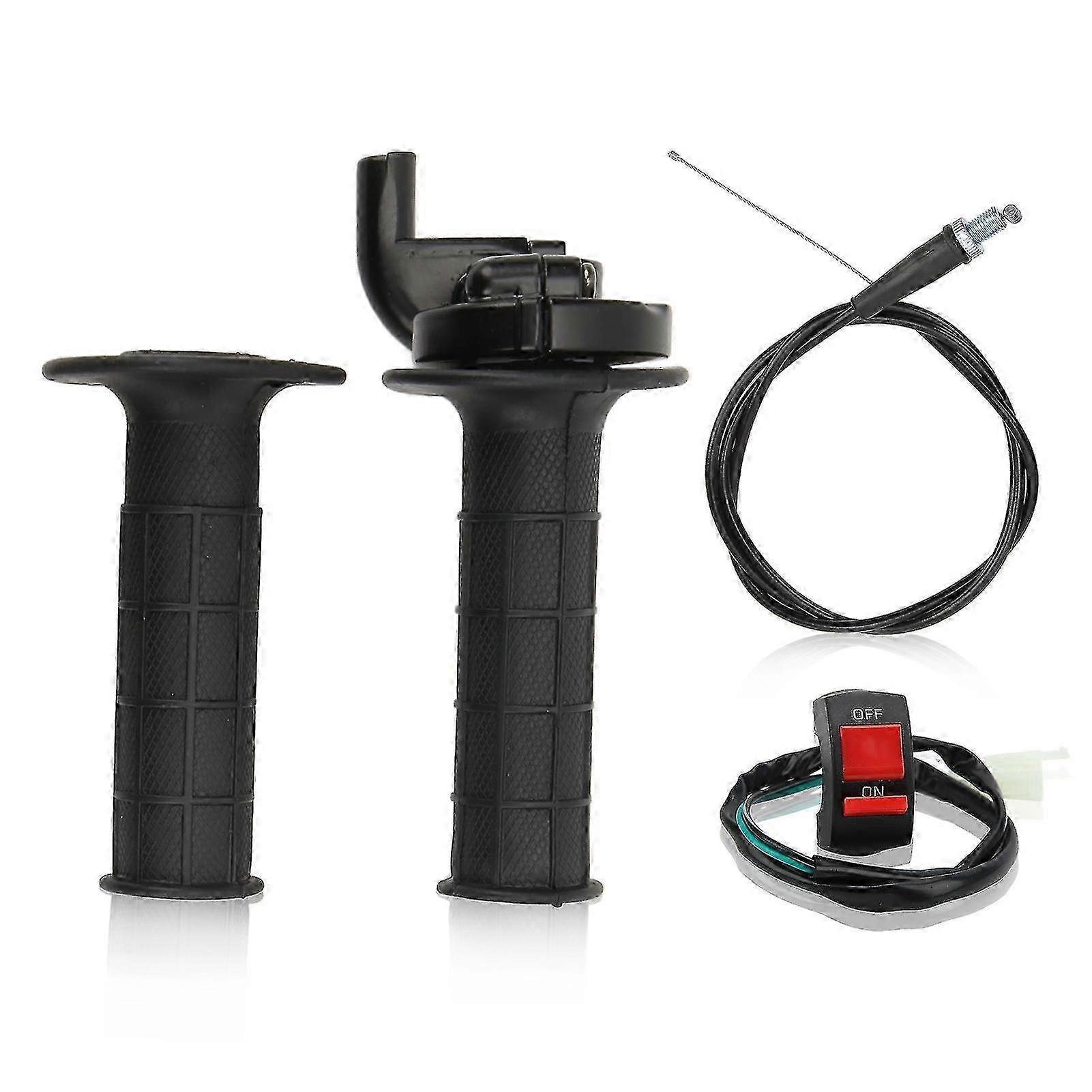 7/8 Inch 22 mm Throttle Grips Cable Kit with Kill Switch Durable Material Non-Slip Design Easy Installation for Mini ATV Qua