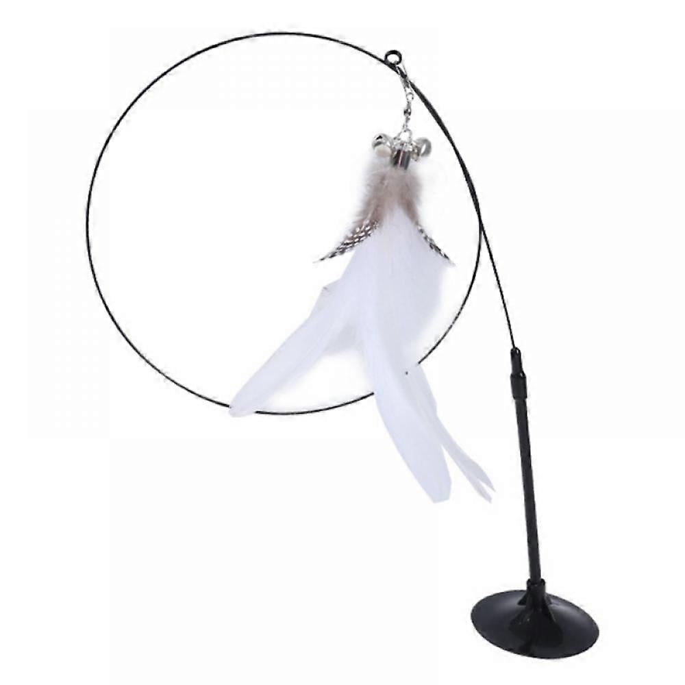 Cat Feather Toys Interactive Cats - Cat Powerful Suction Cup Handheld Teaser Wand Toy for Kitty Kitten Scratching Exercise Indoor