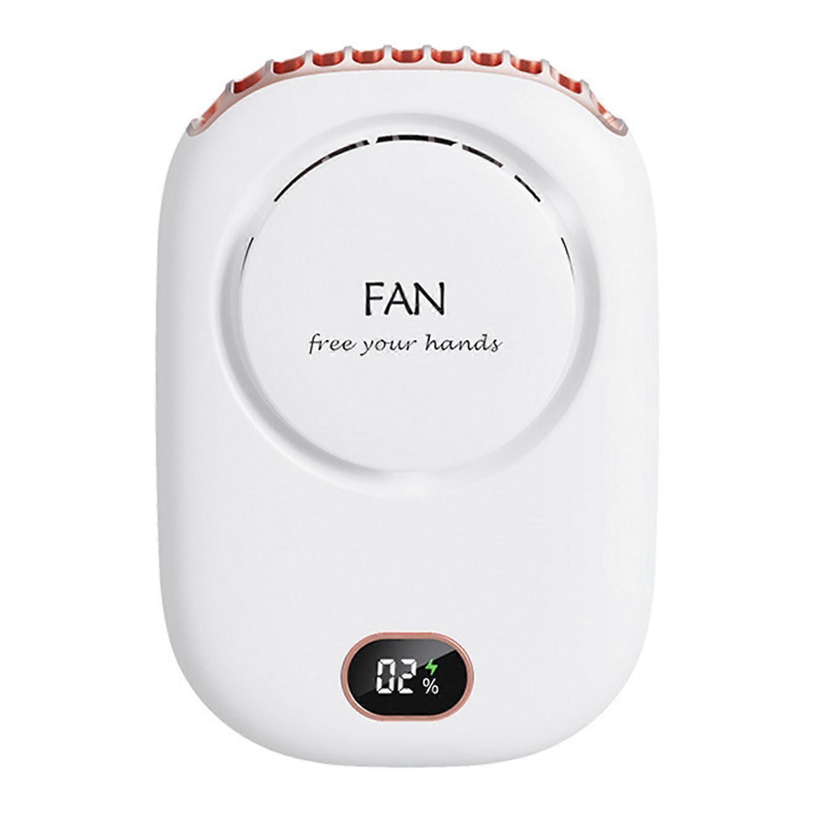 Jikaix Portable Hanging Neck Fan Digital Display Strong Airflow Low Noise USB Rechargeable Bladeless Mini Cooling Fan