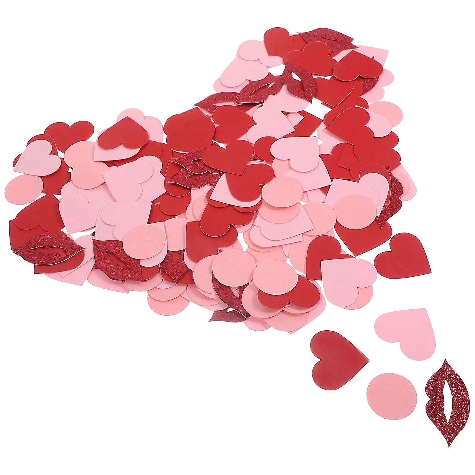 200pcs Paper Table Confetti Lip and Heart Mixed Paper Confetti for Party