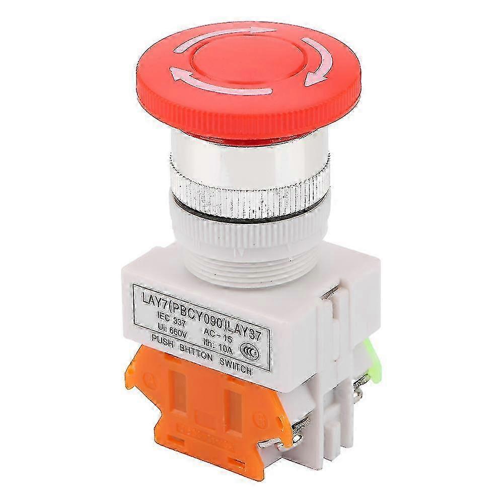 22mm Mount Self-Locking Mushroom Push Button for Emergency Stop - LAY37-11ZS