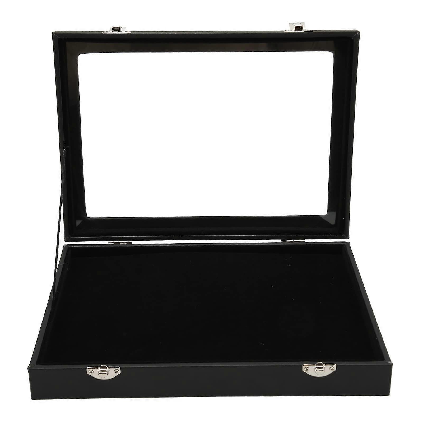 Pin Display Case with Clear Window Dustproof Shadow Box Frame for Medal Badge Jewelry Ribbon Collection