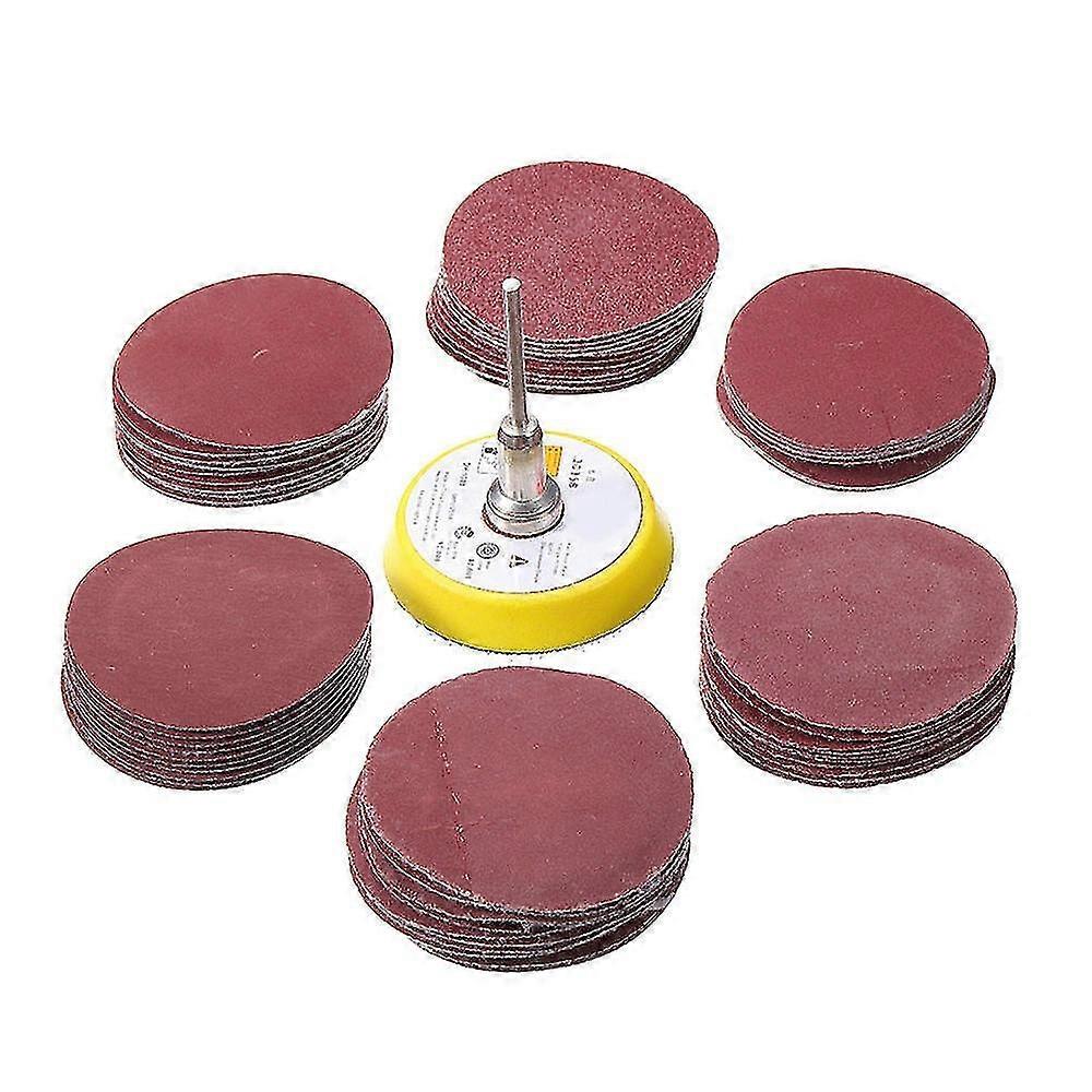 Abrasive Sanding Discs 50mm for Dremel, 60pc with Backing Pads Set