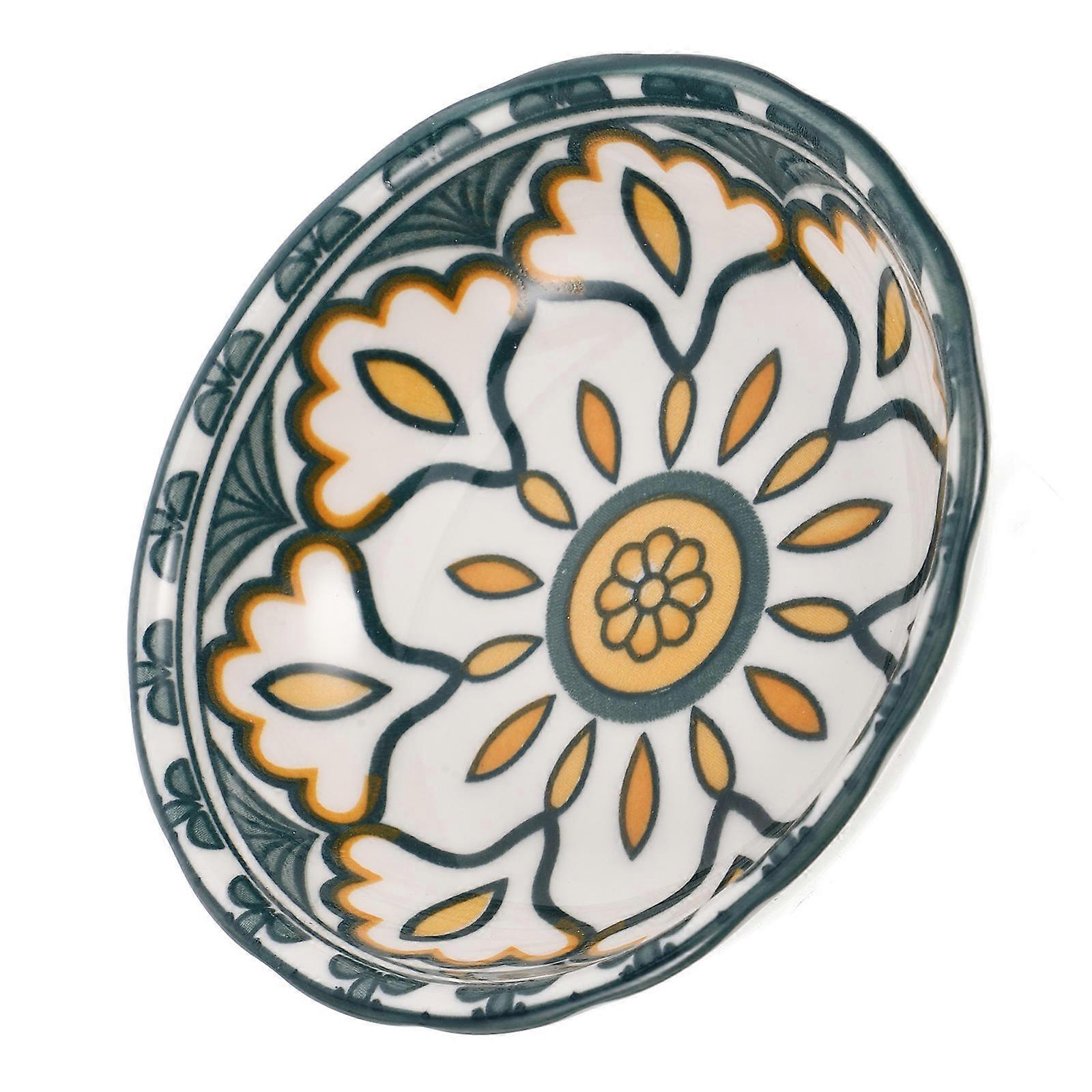 Small Yellow Ceramic Plate for Soy Sauce Serving Dipping Dish