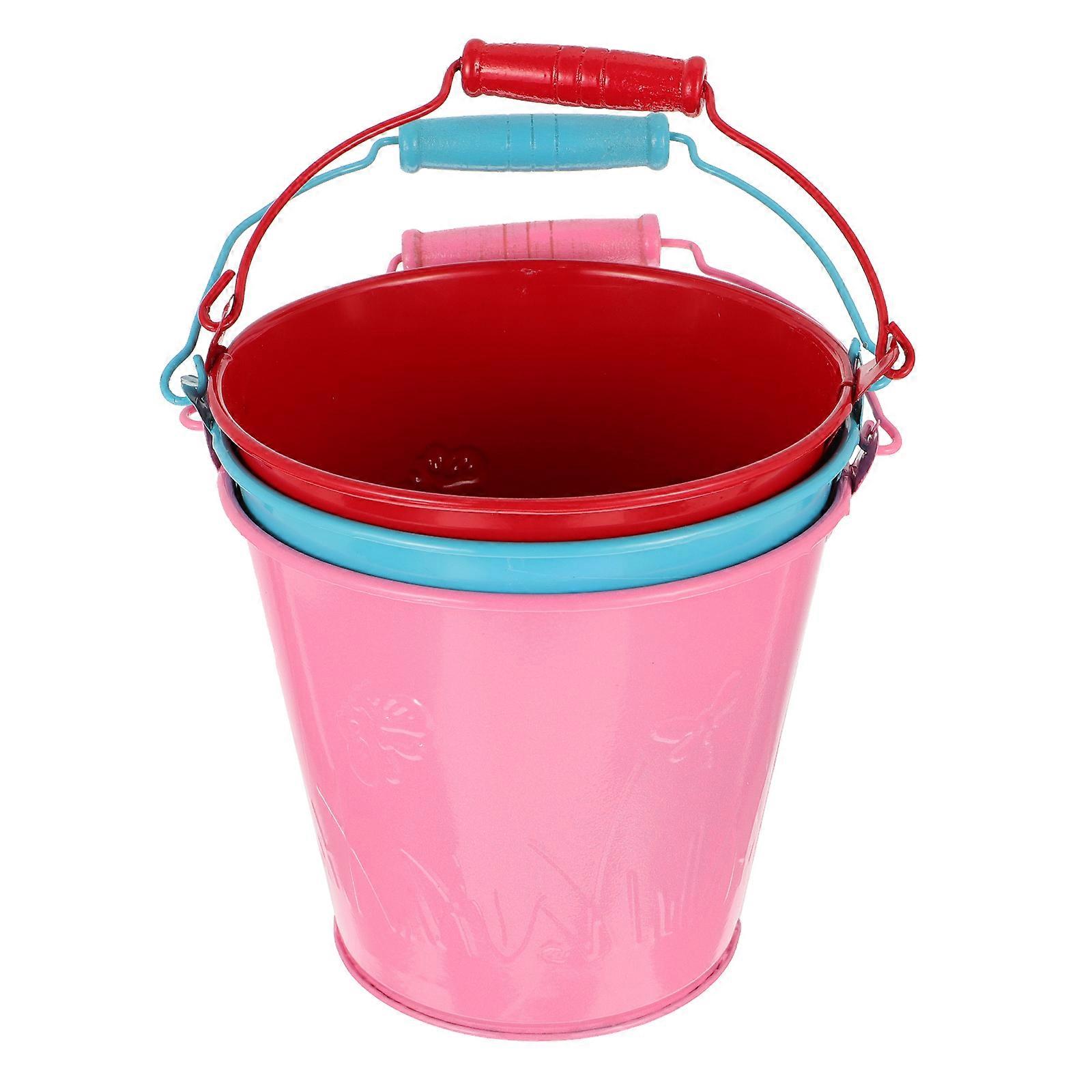 3 Pcs Tin Bucket Large Capacity Baby Tub Multi-purpose Practical Storage Tool Child