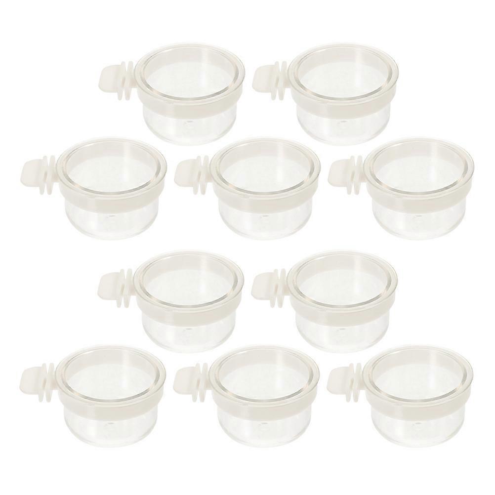 Bird Use Food Box Acrylic Parrot Feeder for 10Pcs Small Bird Feeding