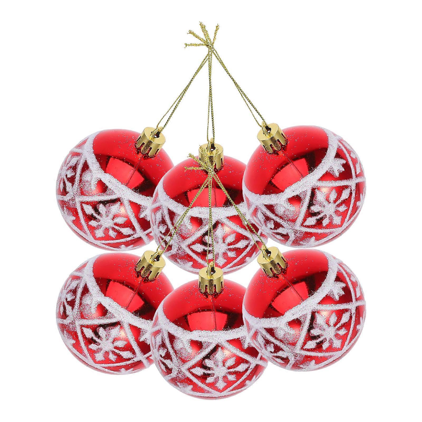 Christmas Tree Hanging Ornaments with Snowflake Design for Decoration 6Pcs